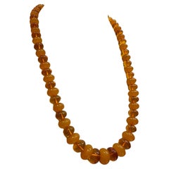 Natural Baltic Oval Graduating Amber Vintage Necklace, 54cm Long.