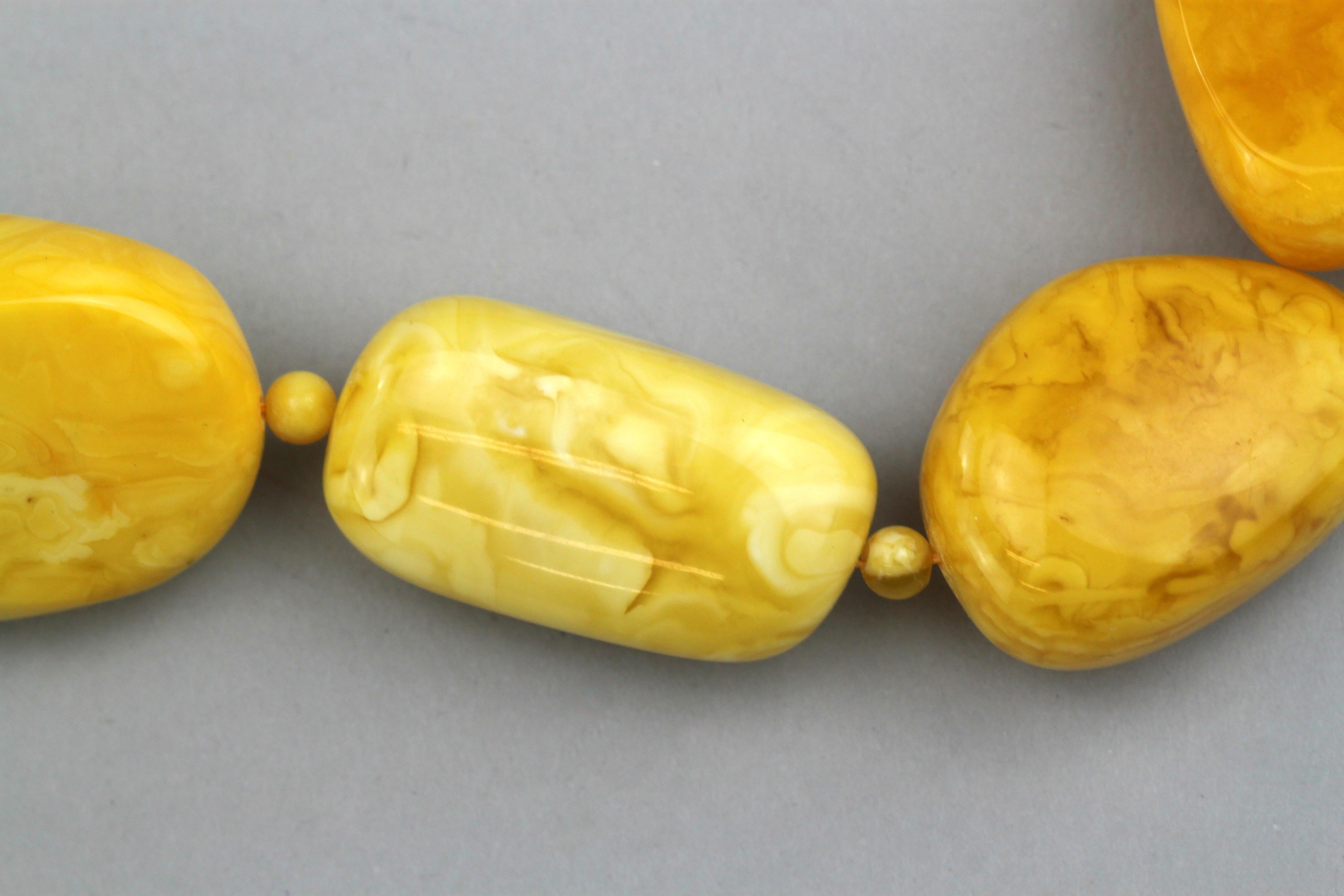 Natural Baltic White Amber Necklace For Sale 1