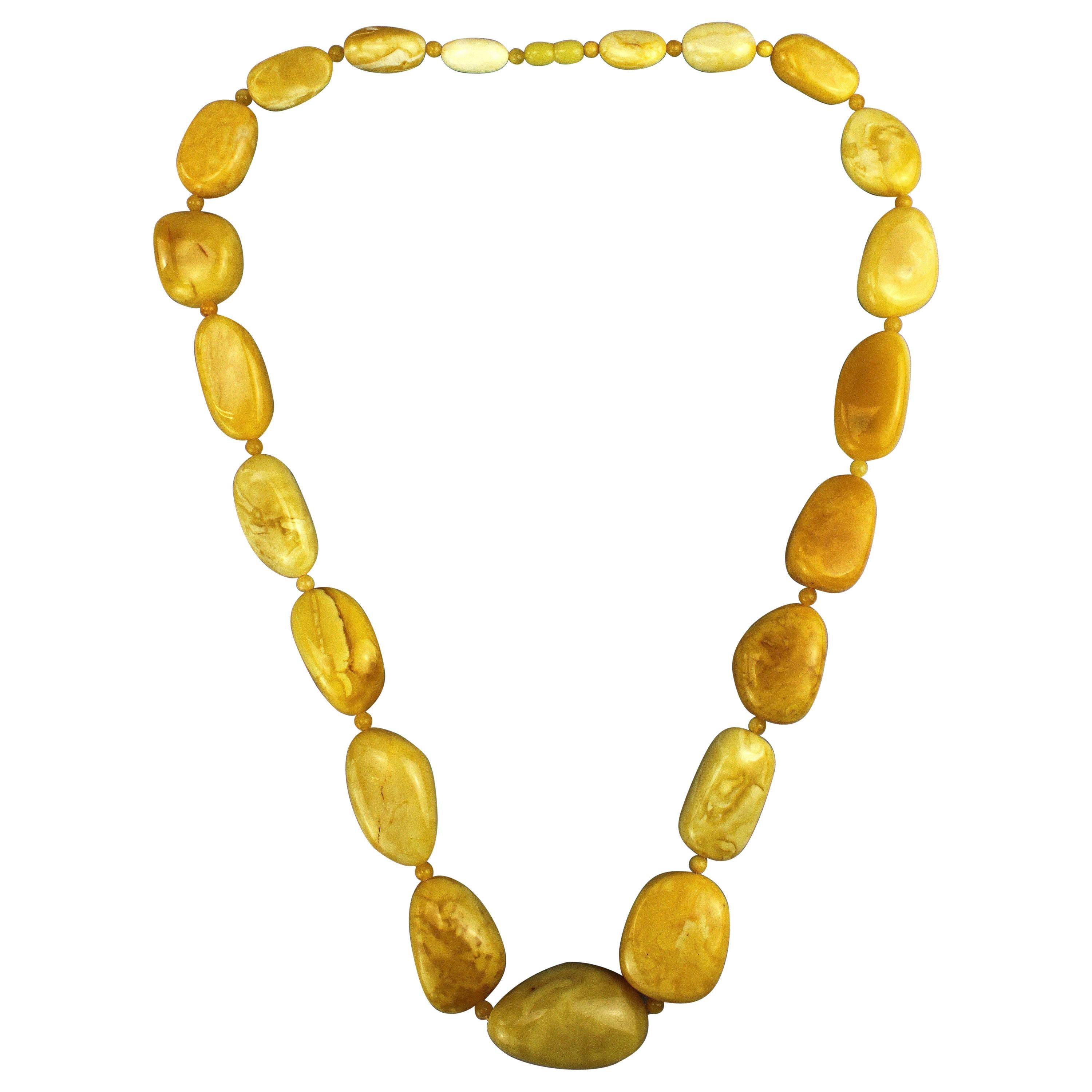 Natural Baltic White Amber Necklace