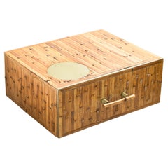Comodino in ottone e bambù Nature montato a muro