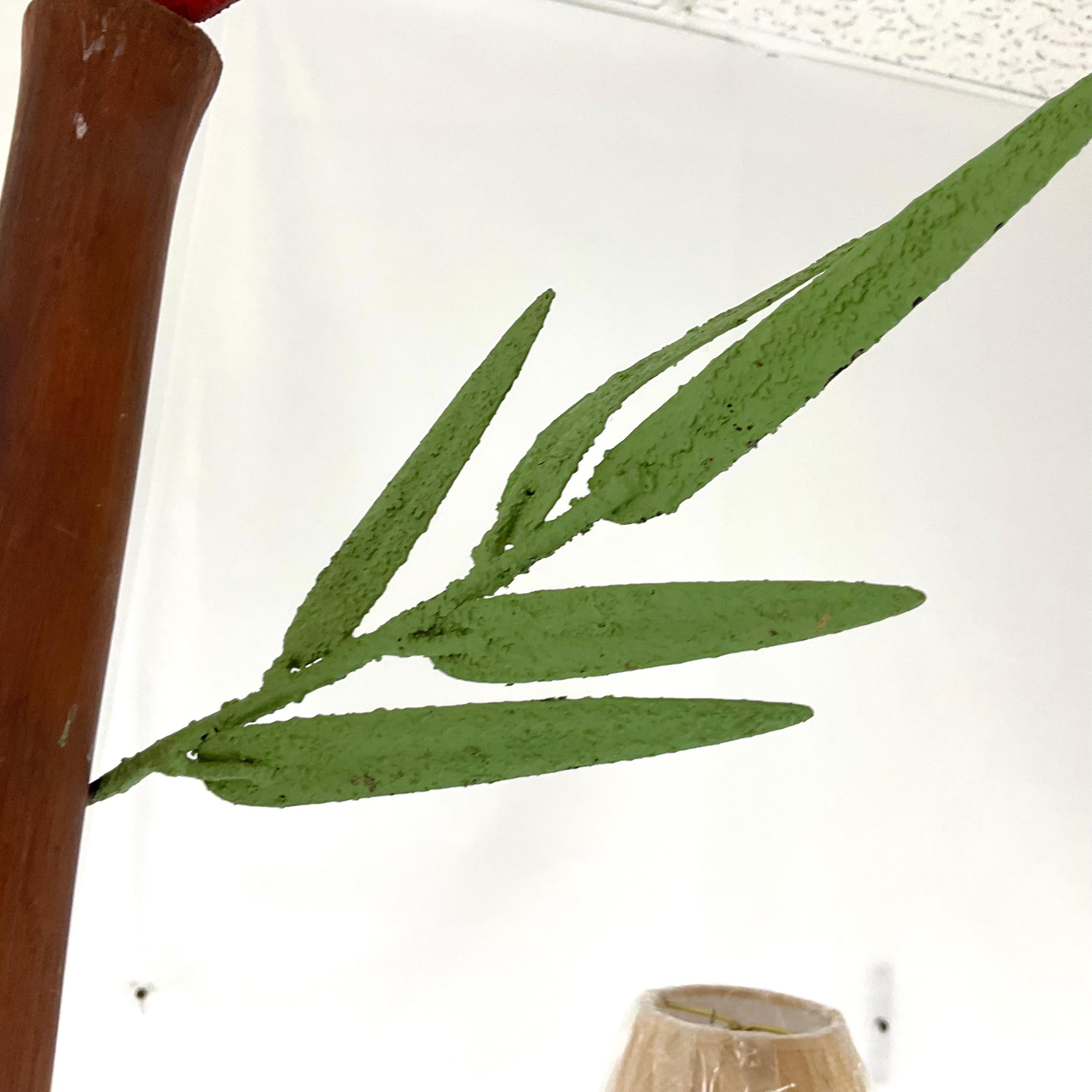 Lampadario in metallo e bambù naturale di Currey and Company in vendita 6