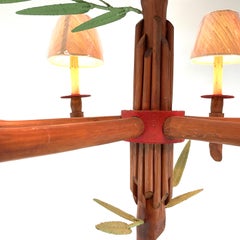 Natural Bamboo and Metal Currey and Company Chandelier