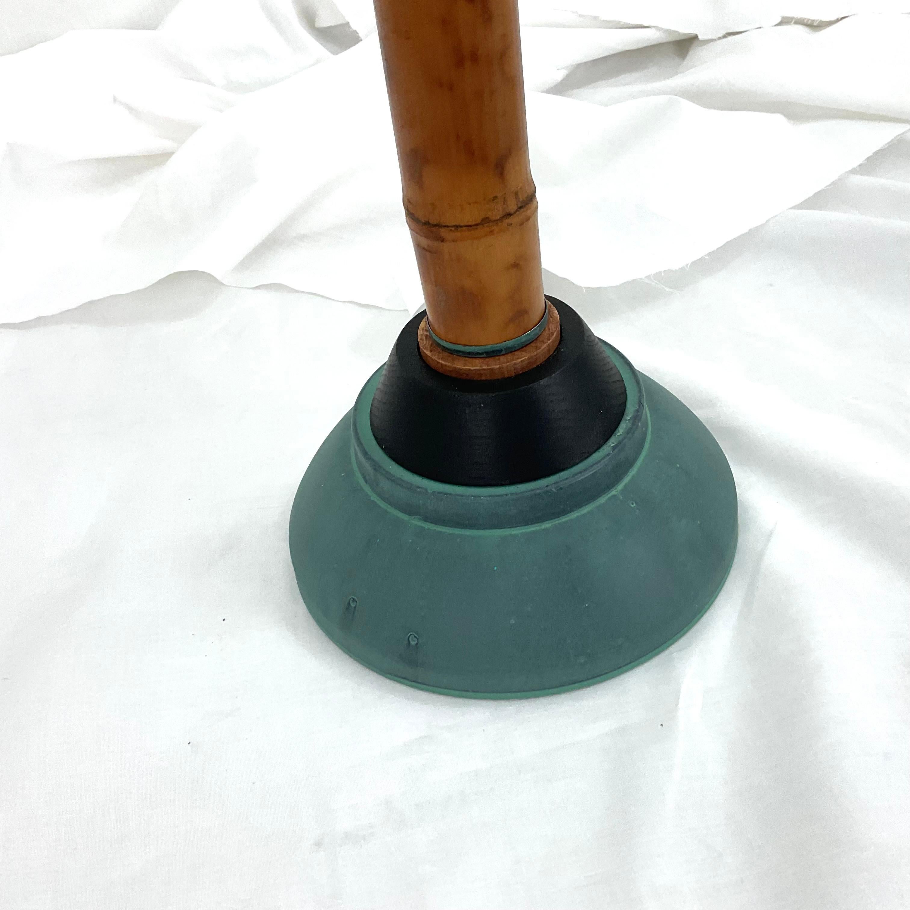 Lámparas de bambú natural y palma de metal verde con pantallas Moderno en venta