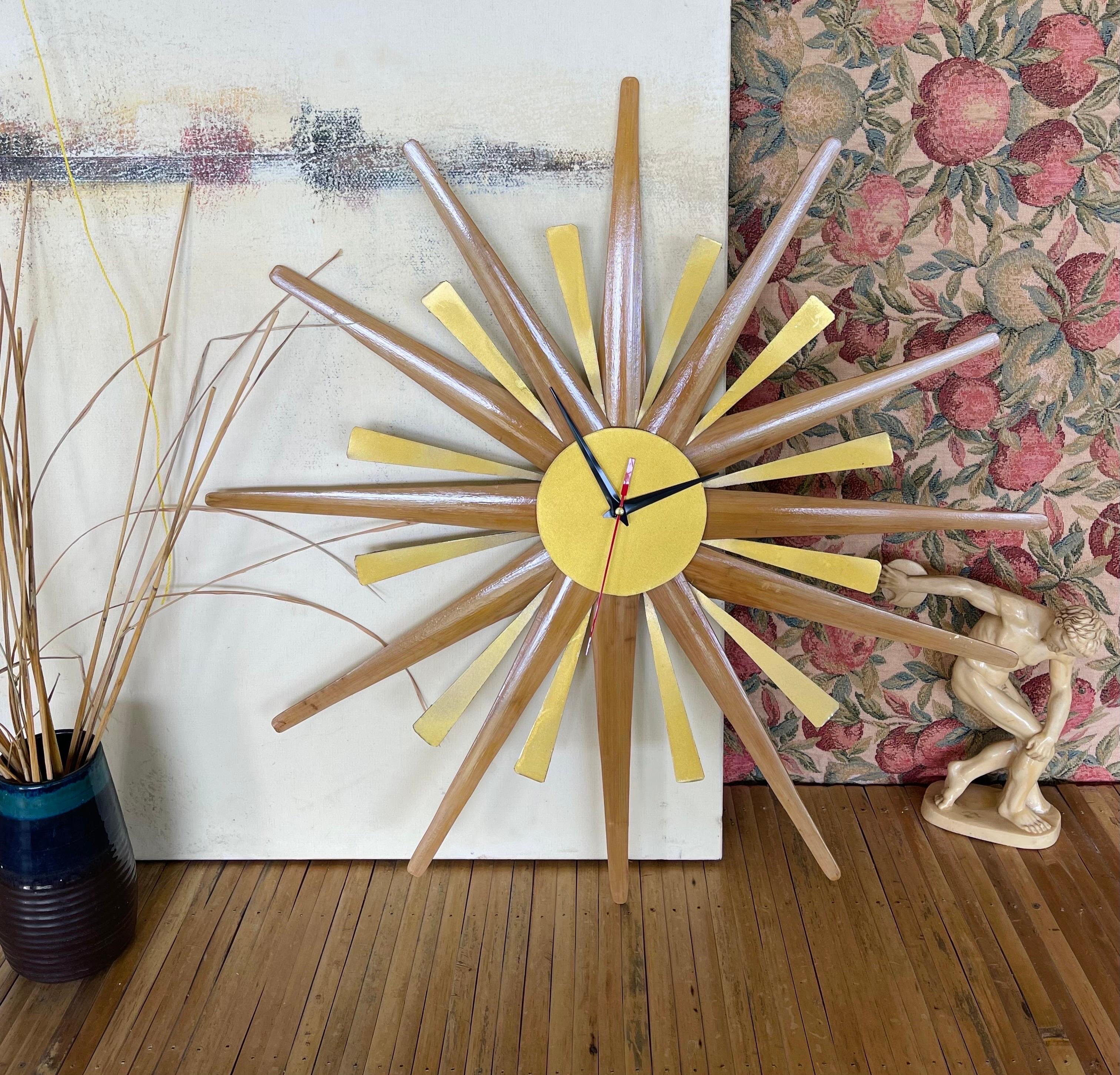 starburst clock mid century