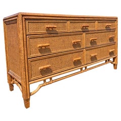 Natural Bamboo Rattan Wicker Dresser in Boho Chic Coastal Styles