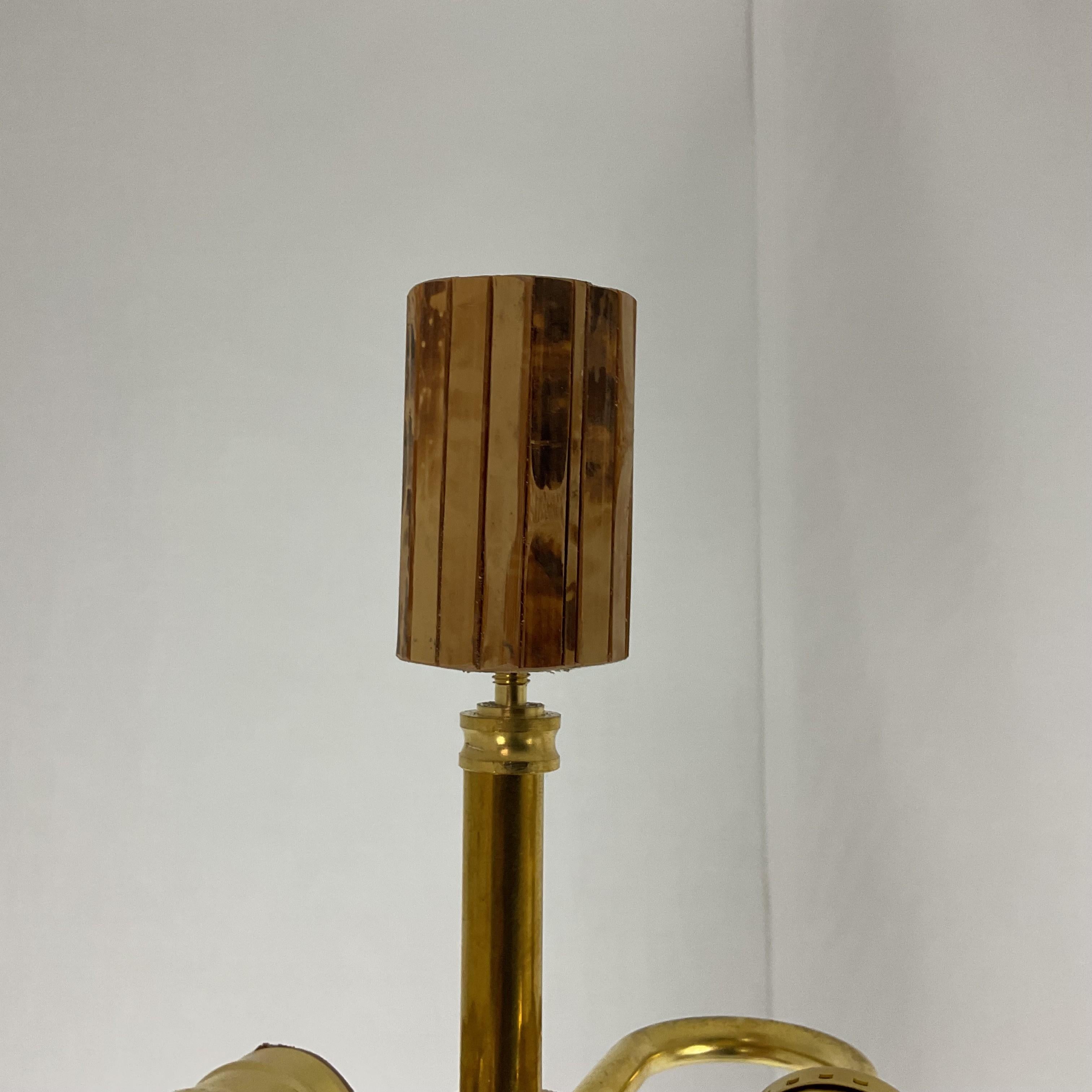 Contemporary Natural Bamboo Strip Floor Lamp Pair For Sale