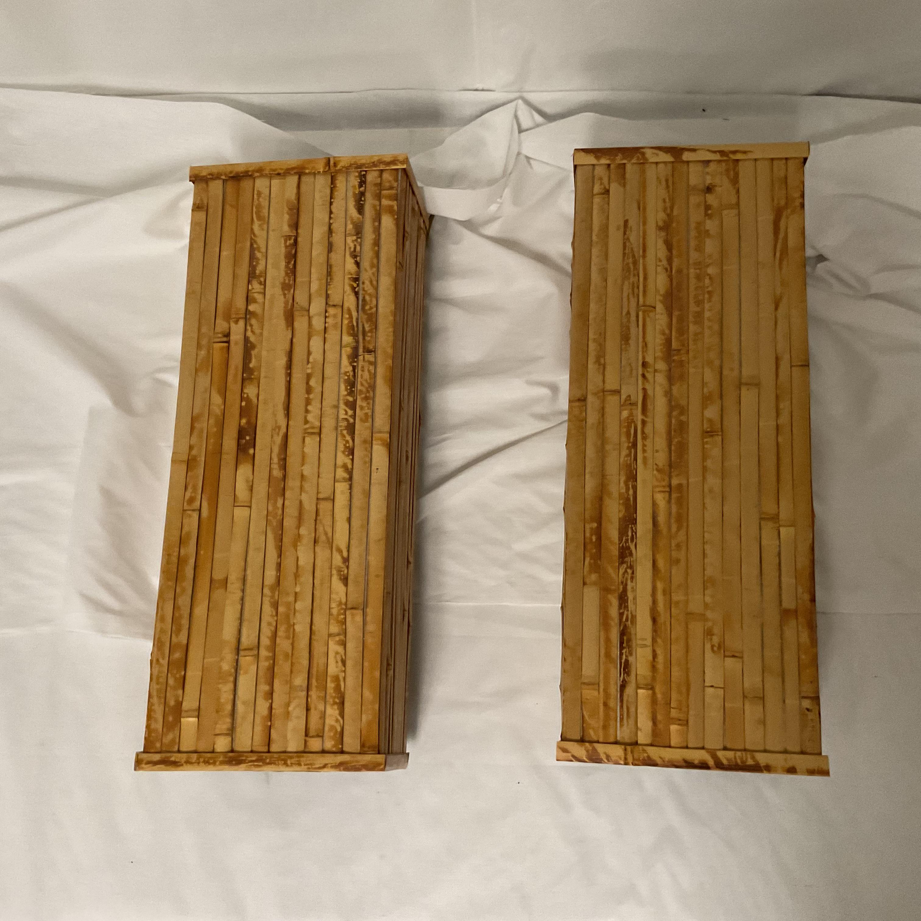 Natural Bamboo Wall Sconce Pair For Sale 4