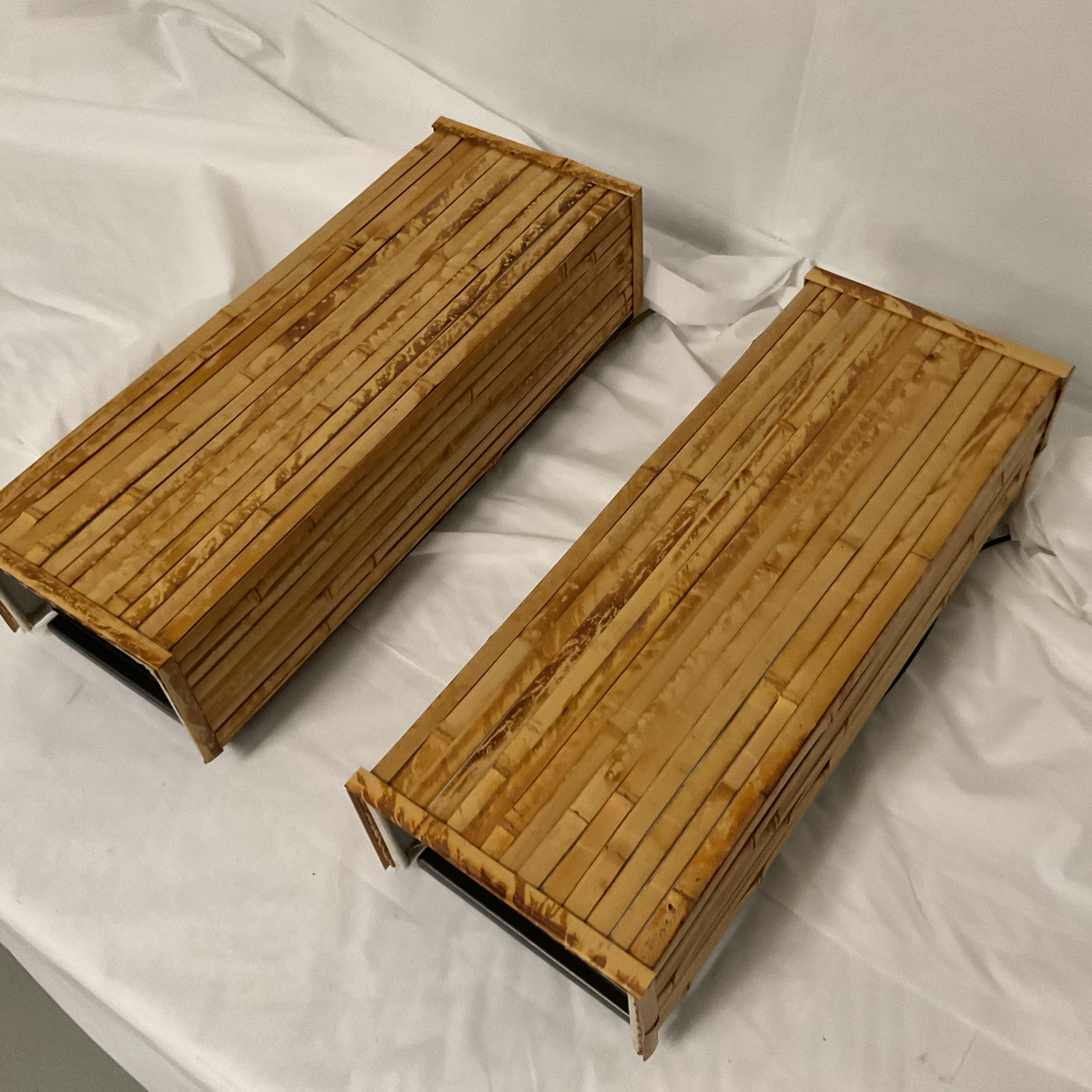 Natural Bamboo Wall Sconce Pair For Sale 5