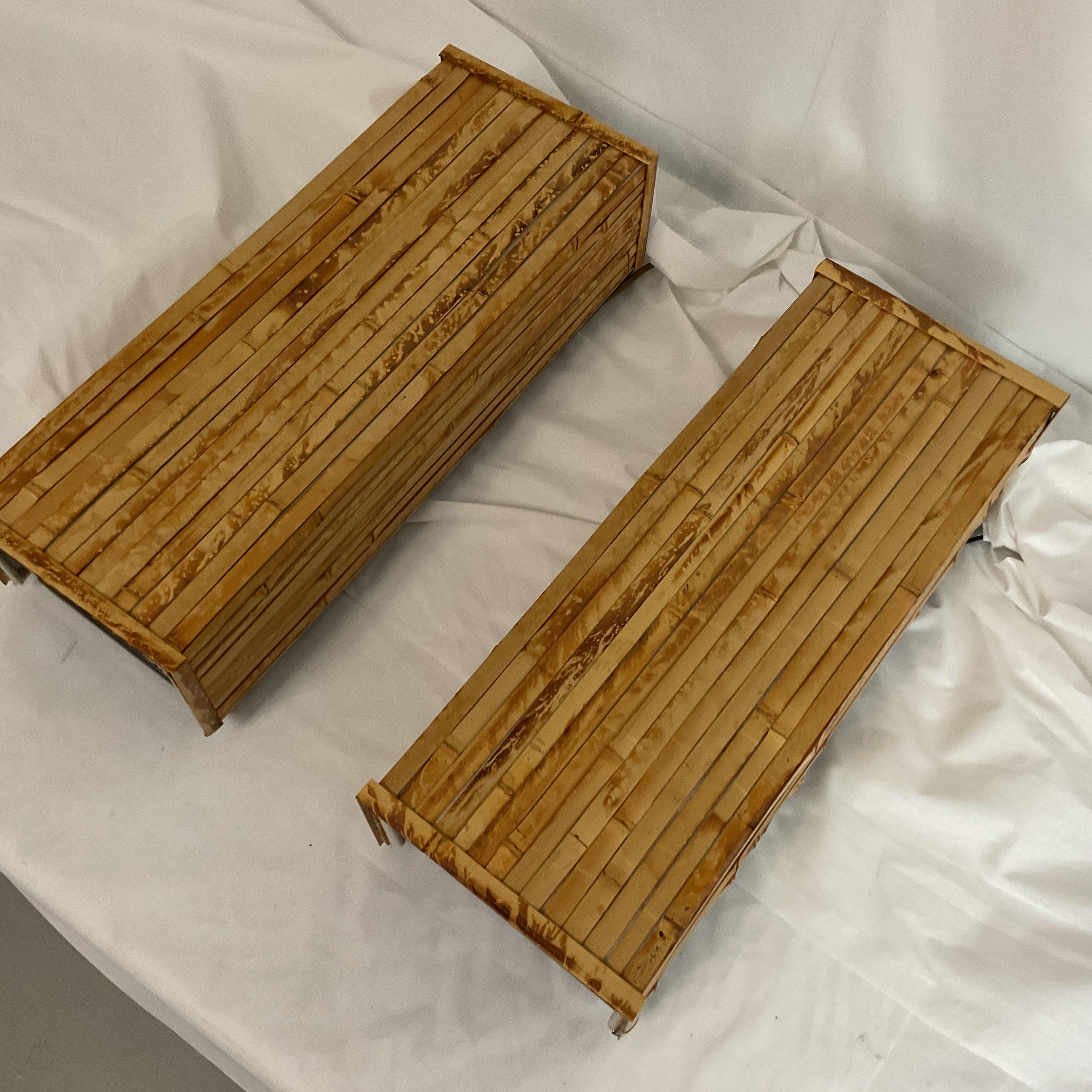 Natural Bamboo Wall Sconce Pair For Sale 8