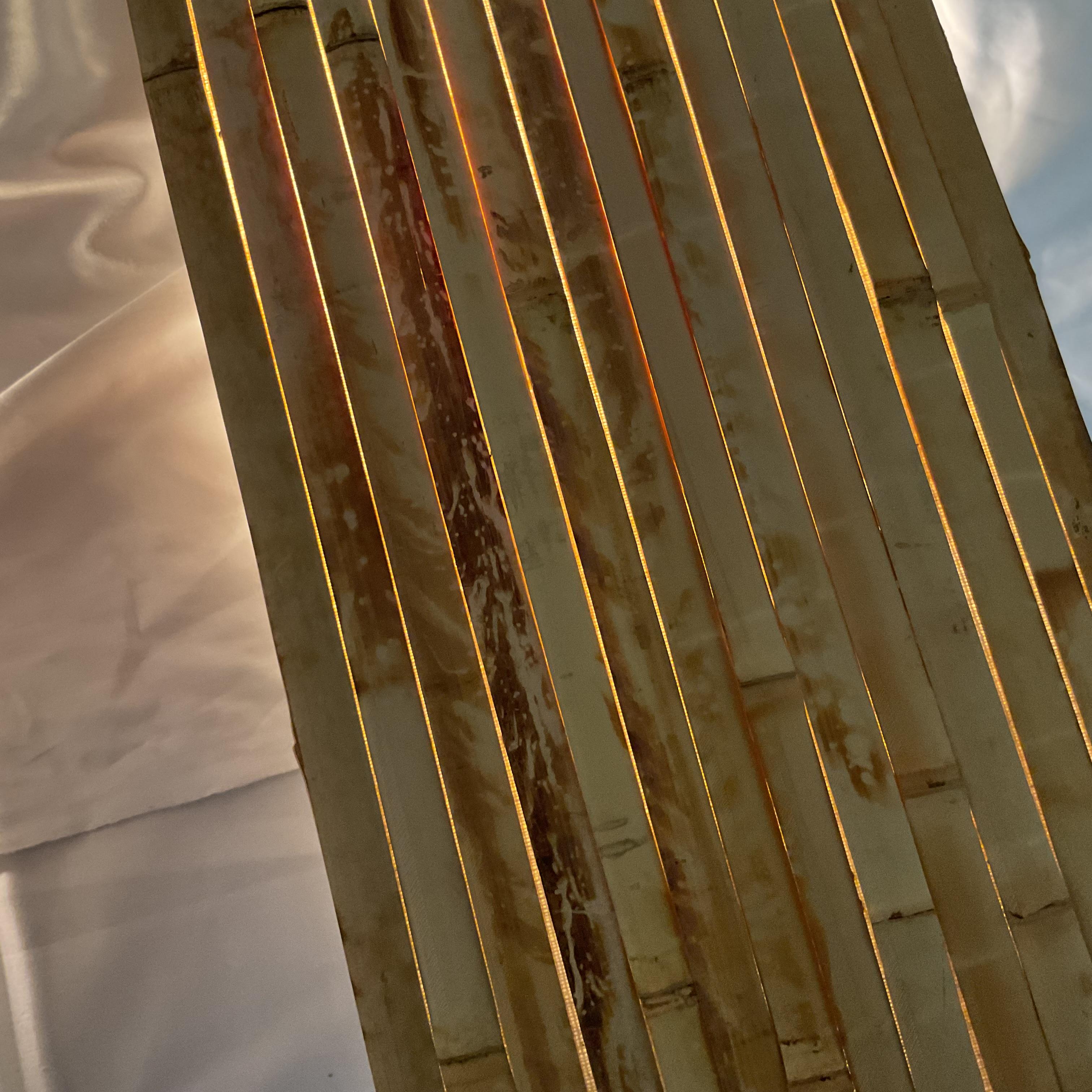 Natural Bamboo Wall Sconce Pair In Good Condition For Sale In West Palm Beach, FL