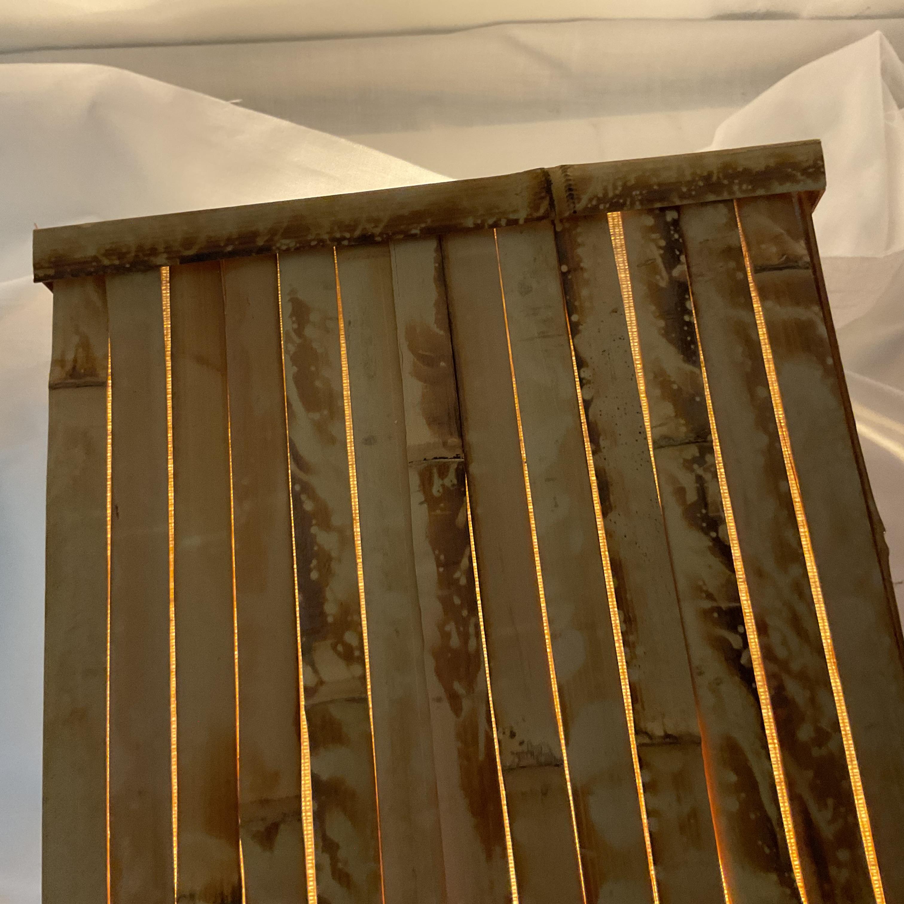 Contemporary Natural Bamboo Wall Sconce Pair For Sale