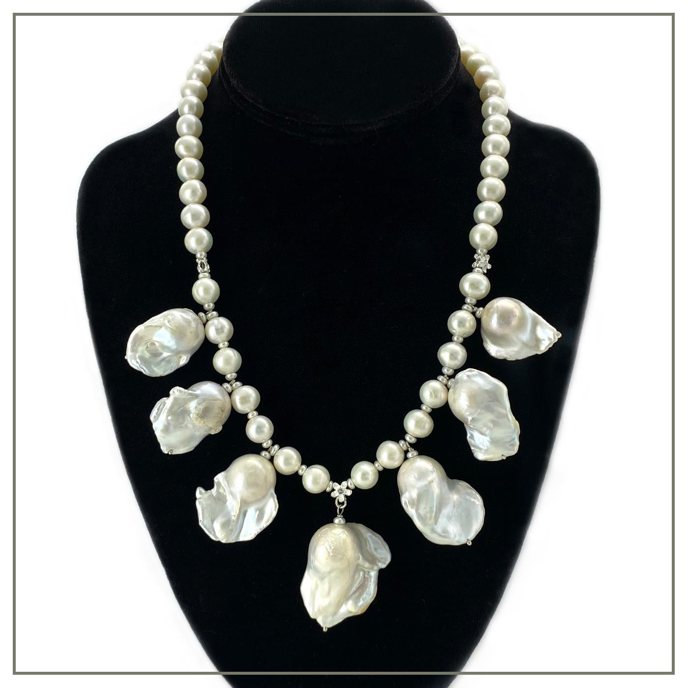 Collar colgante de perlas de fuego barrocas naturales Artista en venta