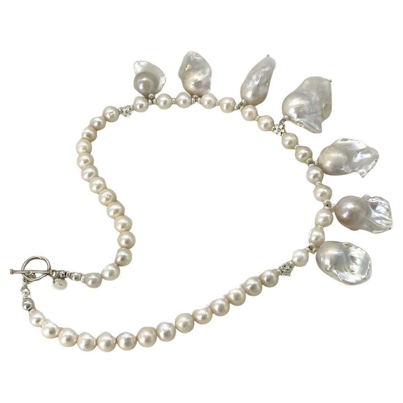 Collar colgante de perlas de fuego barrocas naturales en Nuevo estado para la venta en Atlanta, GA