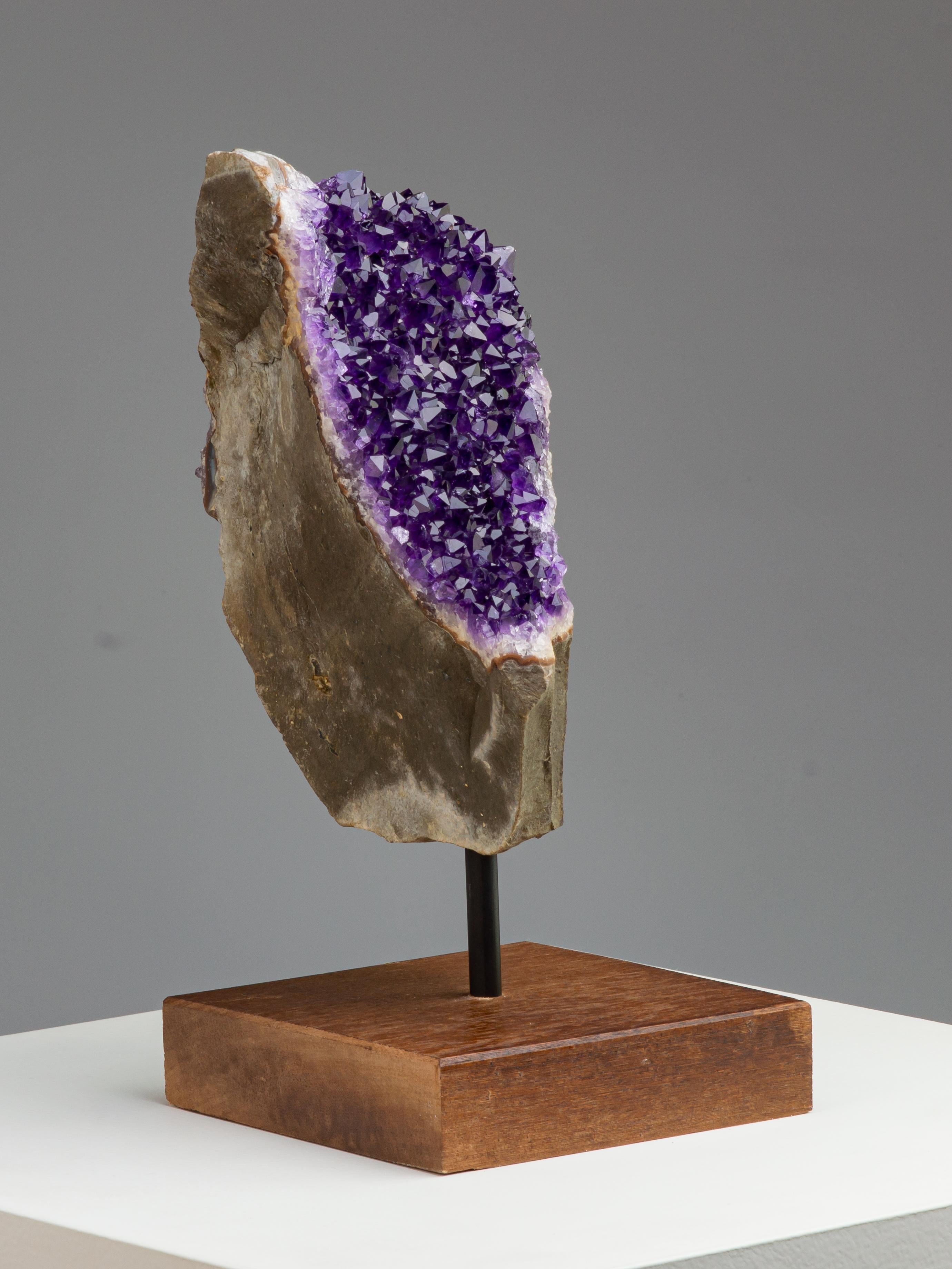 Natural Basalt Section with Amethyst Exposed For Sale 1