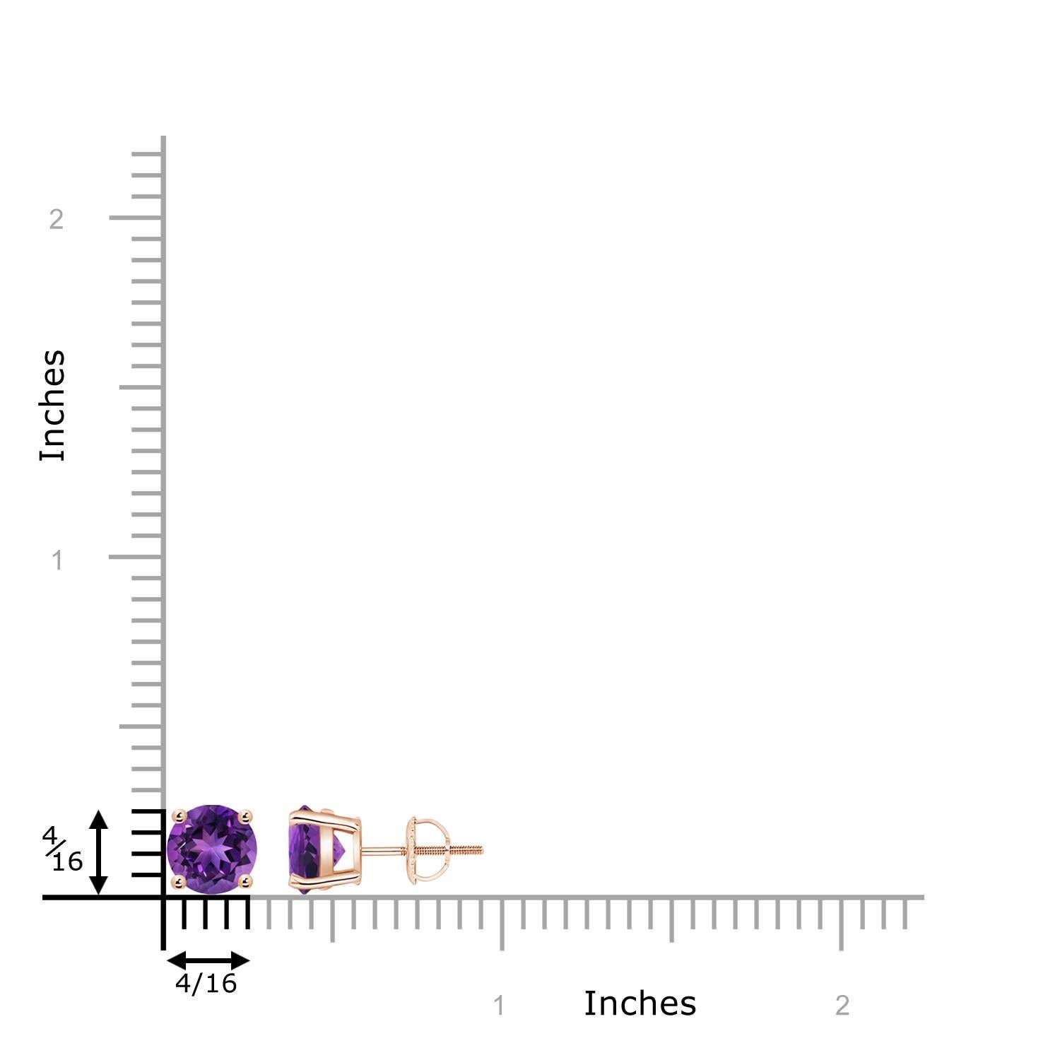 The beauty of these classic amethyst stud earrings lies in their simple design and royal purple hue. Secured in a 14K rose gold basket prong setting, the round amethysts look elegant.