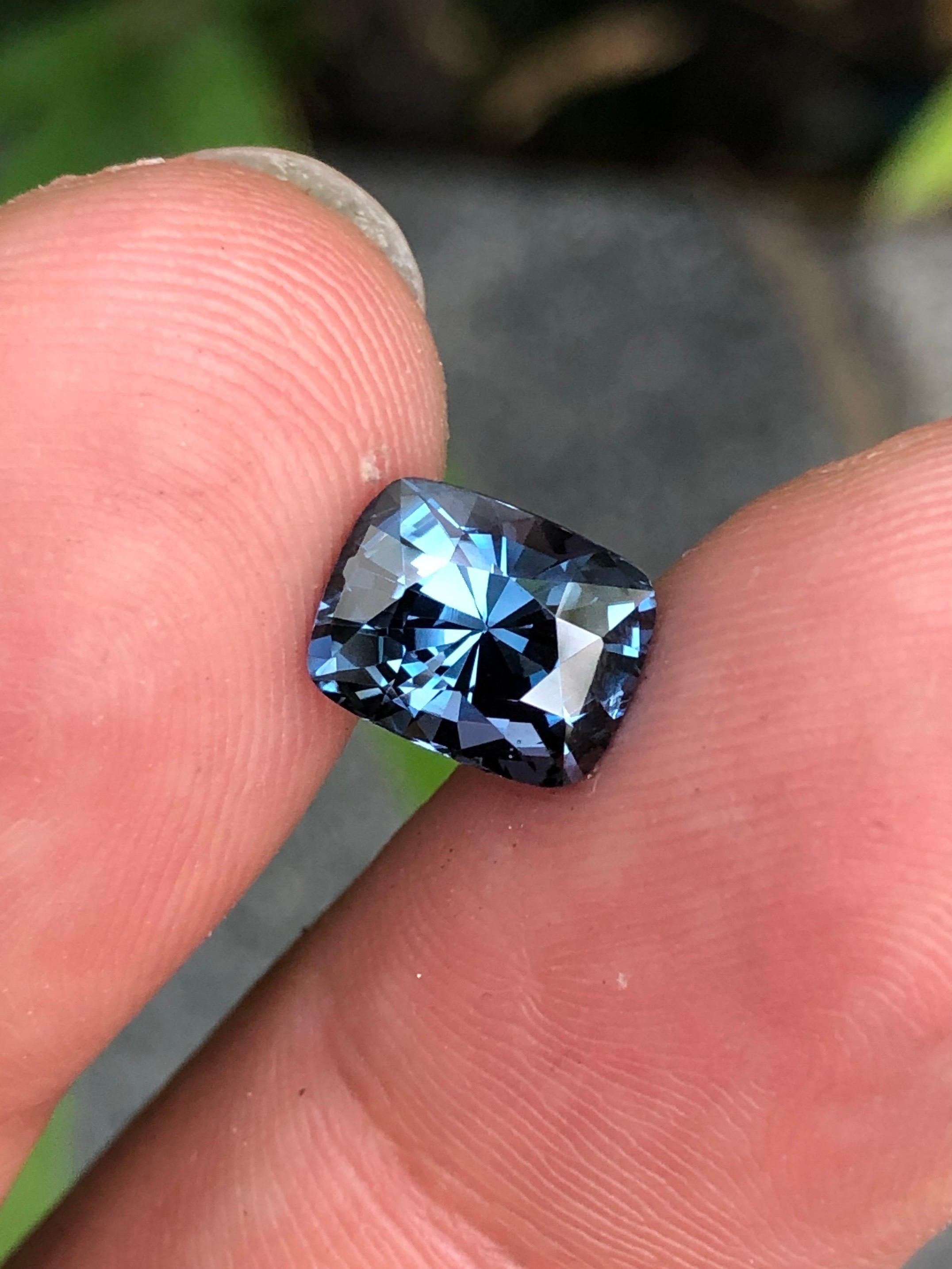 Introducing a stunning electric blue spinel with a carat weight of 3.11 ct. Its brilliant cushion cut showcases a marvelous blue shade, making it a truly exceptional gemstone!
————————————————-
Stone💎:Spinel 
Color💈: Blue 
Clarity💧: vvs- Eye