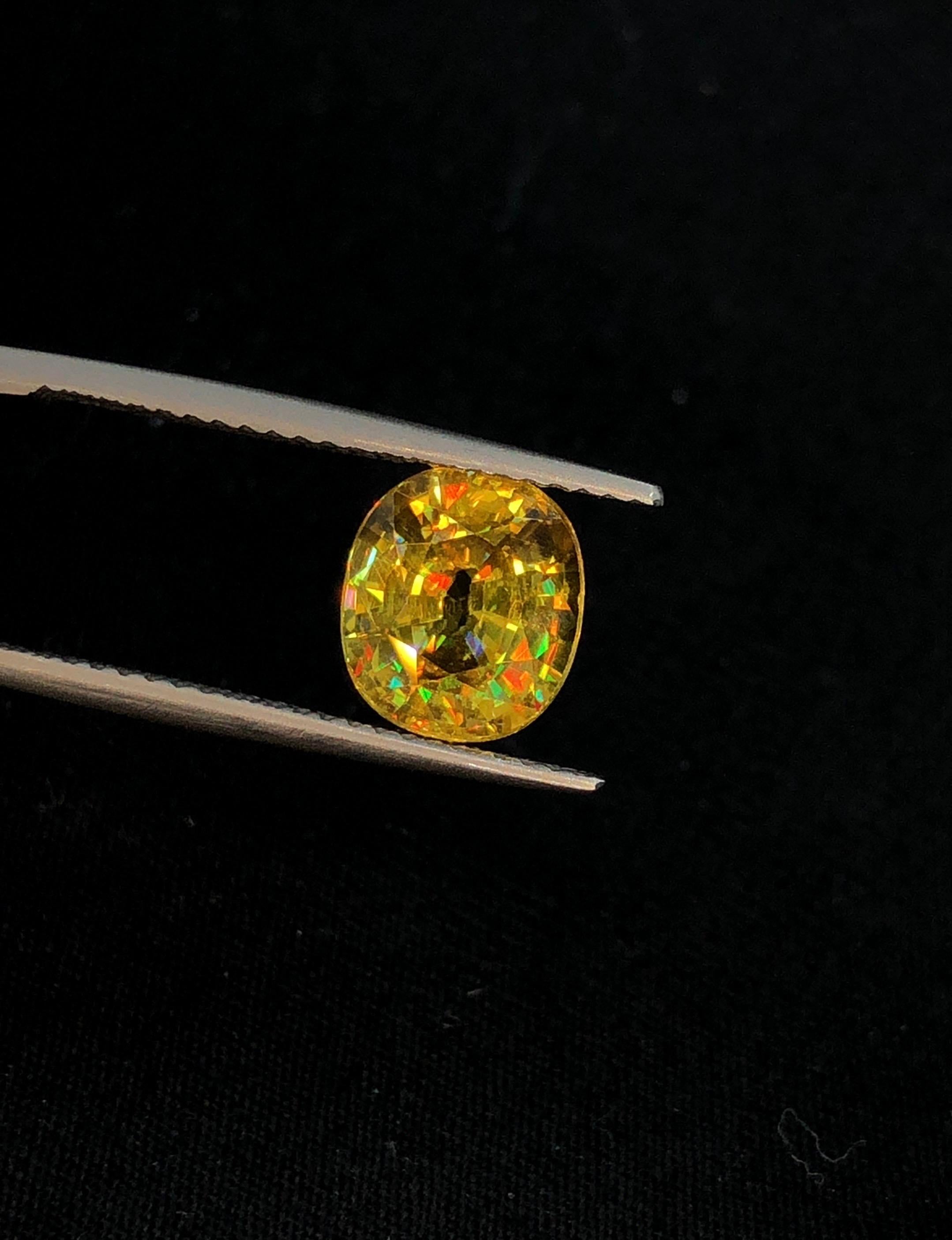 Nature Beautiful Sphene 2,45 ct Multi Fire Oval in vendita 1