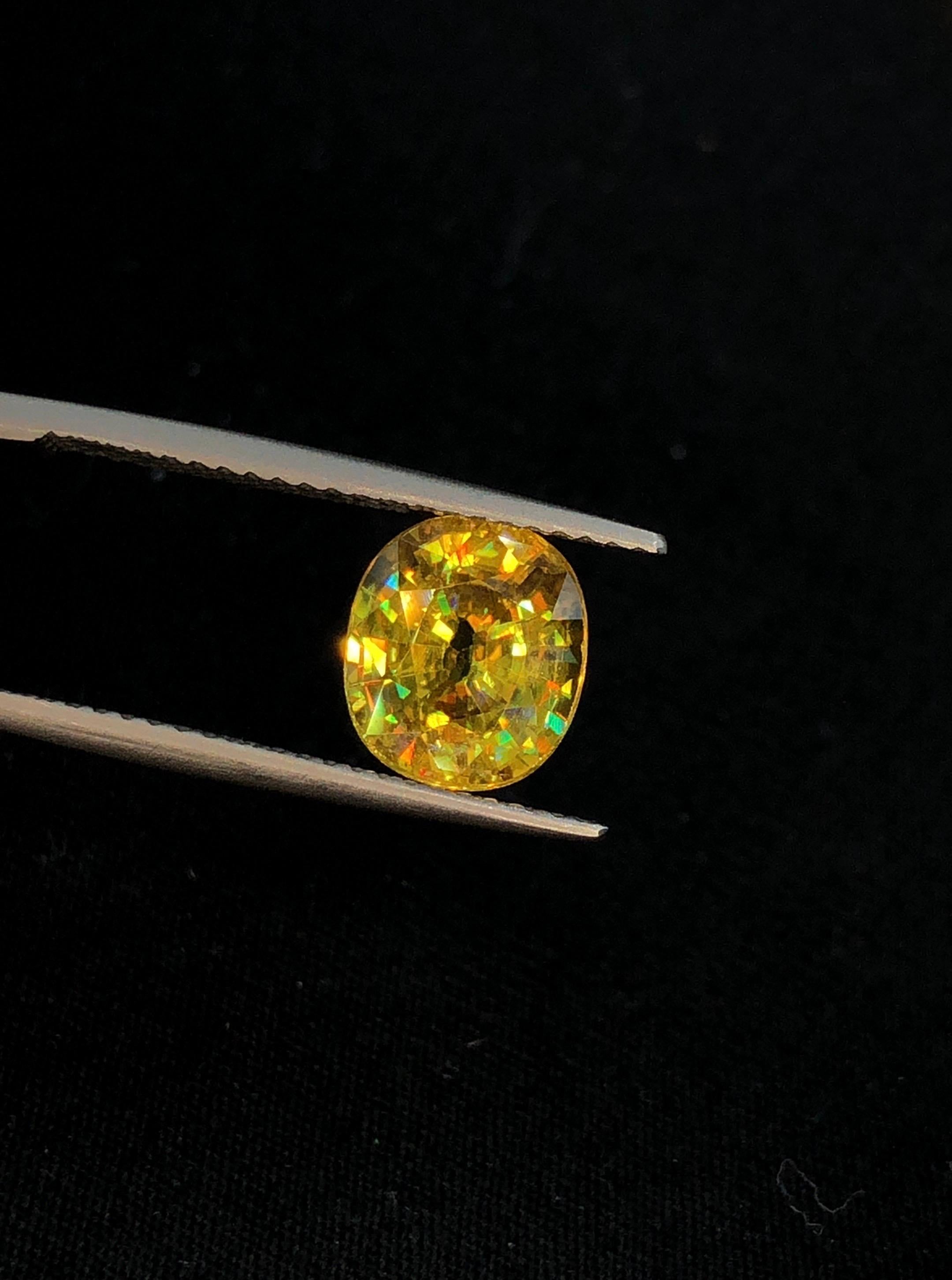 Nature Beautiful Sphene 2,45 ct Multi Fire Oval in vendita 2
