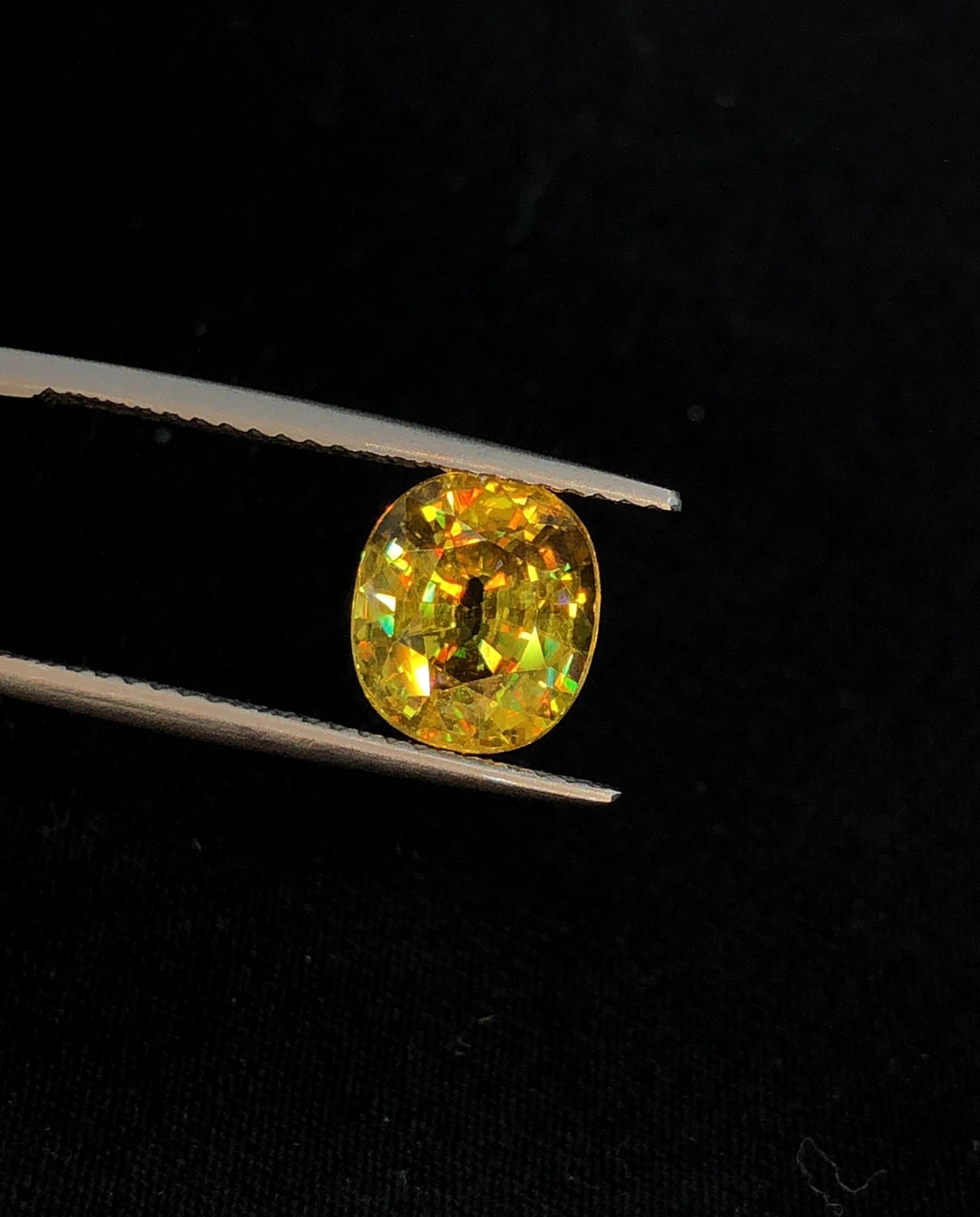 Nature Beautiful Sphene 2,45 ct Multi Fire Oval in vendita 3