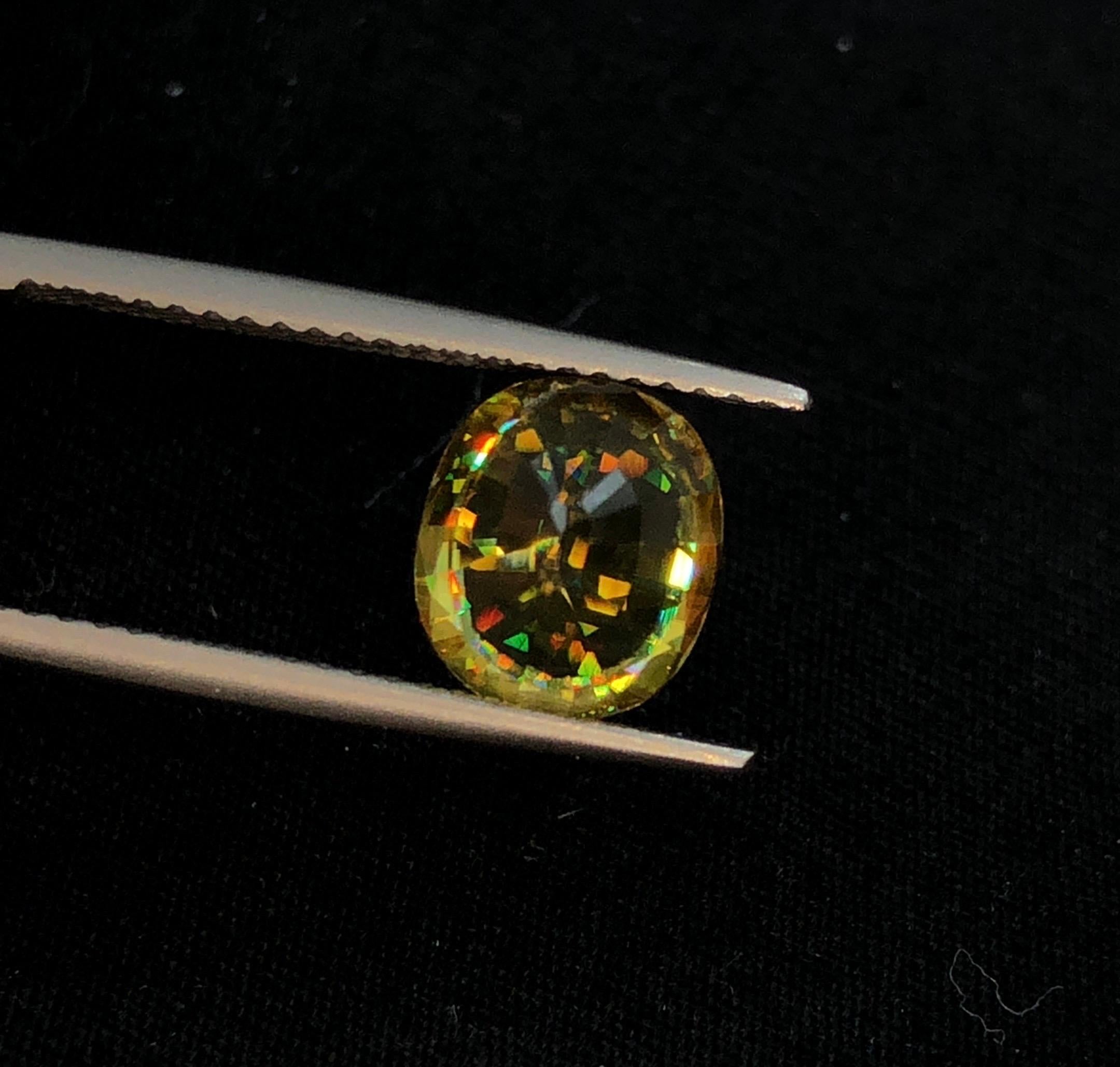 Nature Beautiful Sphene 2,45 ct Multi Fire Oval in vendita 4