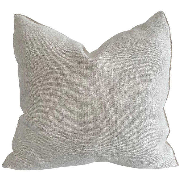 Natural Belgian Linen Accent Pillow Cover at 1stDibs