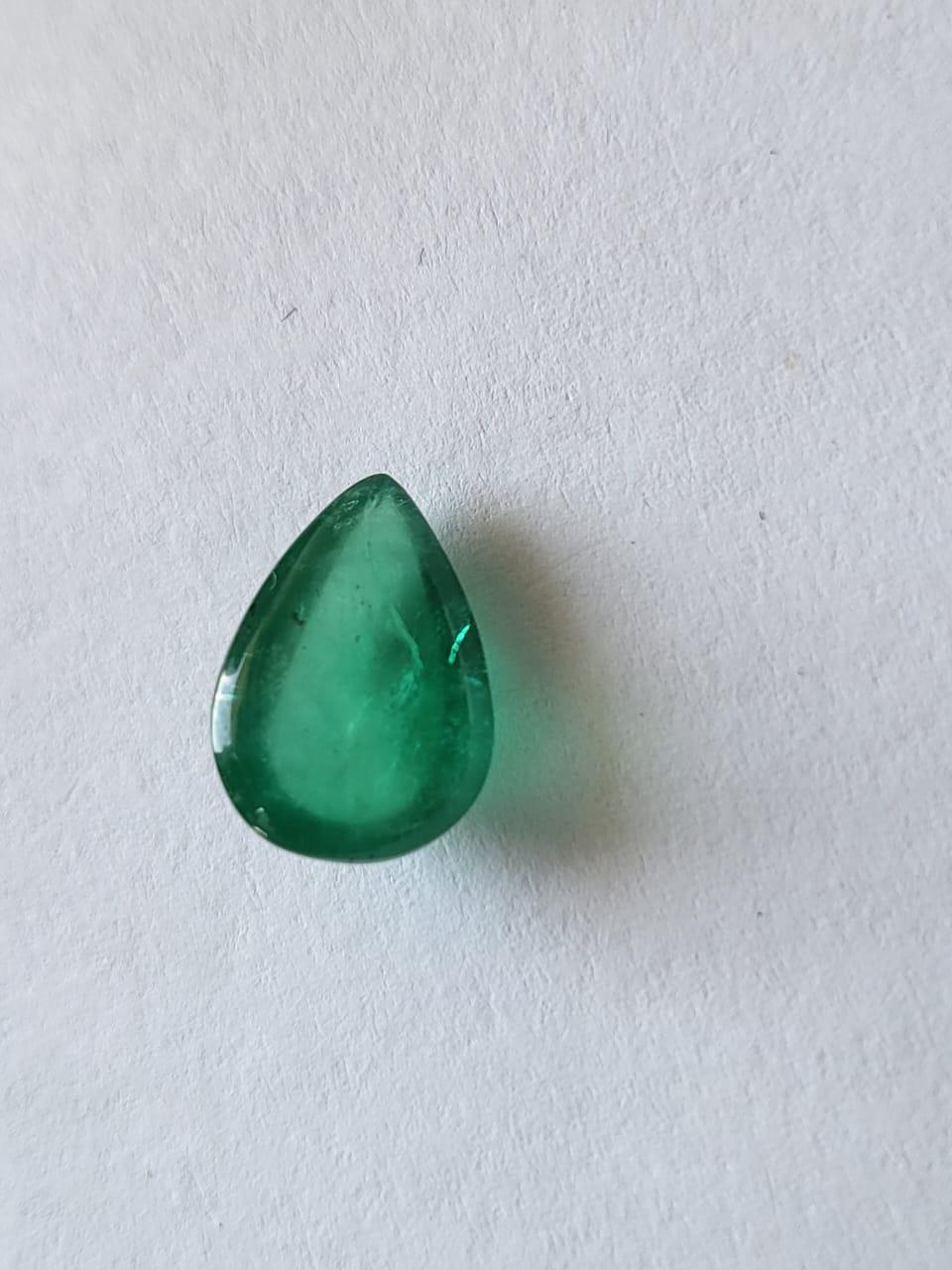 Modern Natural Best Quality Zambian Emerald Cabochon 3.02 Carat Loose Gemstone