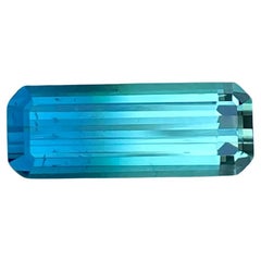 Natural Bi-Color Loose Tourmaline 3.05 carats Step Emerald Cut Afghan Gemstone