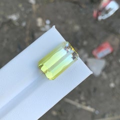 Natural Bicolor Lemon Quartz Emerald Cut Loose Gemstone for Ring & Pendant 21mm