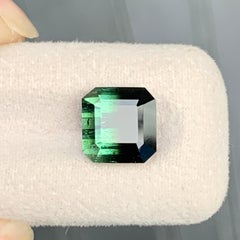 Natural Bicolor Mint Green & Black Tourmaline Loose Gemstone for Ring Jewelry