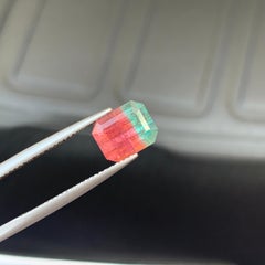 Natural Bicolor Pinkish Red & Mint Green Tourmaline Gemstone for Ring Jewelry