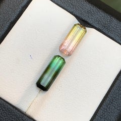 Natural Bicolor Tourmaline 3.33 Carat Emerald Cut Loose Gemstones for Jewelry