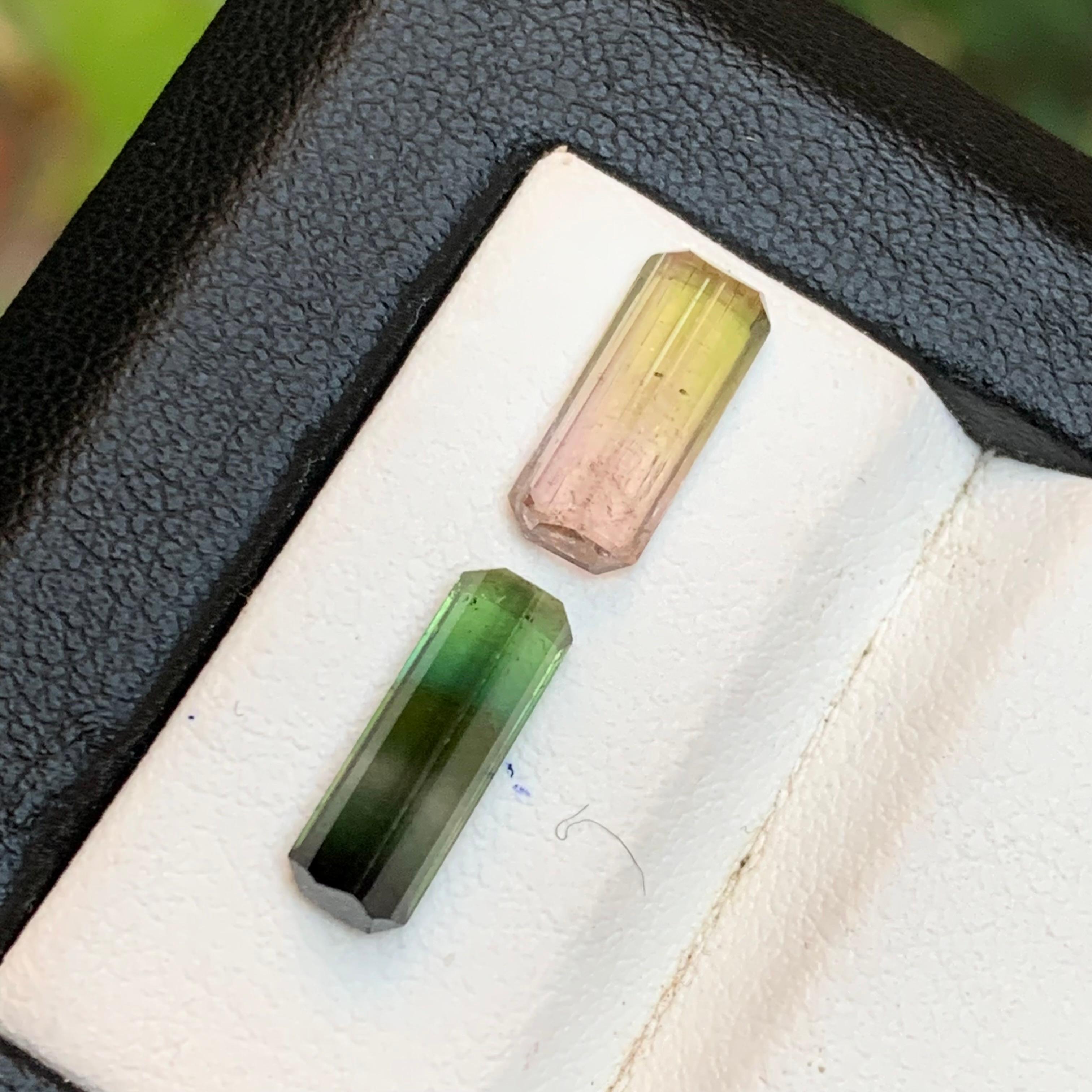 Femenino o masculino Turmalina Bicolor Natural 3,33 Quilates Talla Esmeralda Piedras Sueltas para Joyería en venta