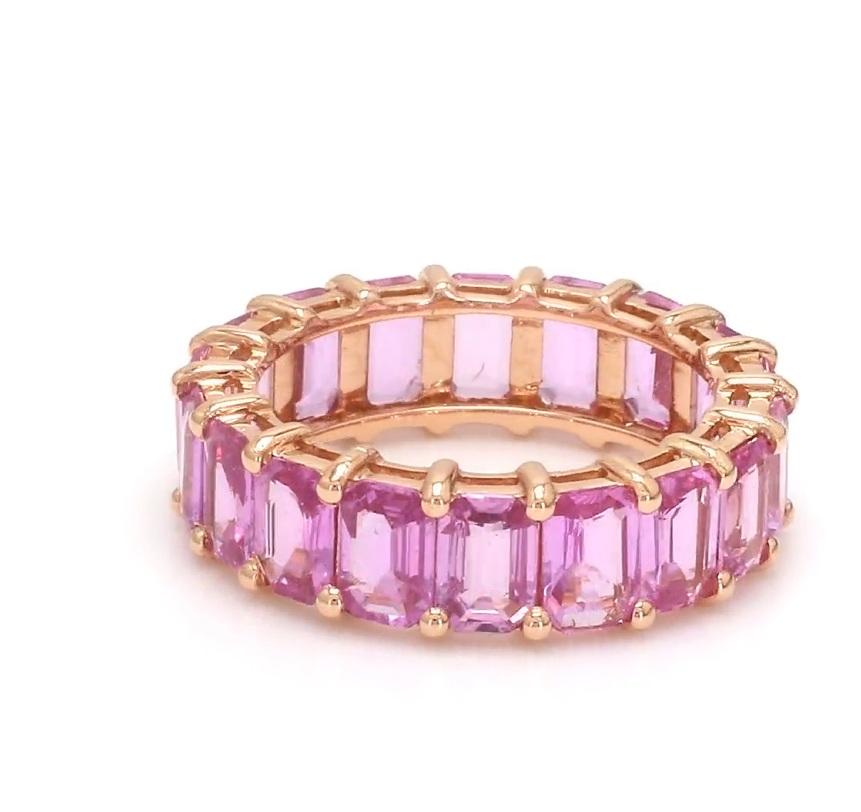Donna Anello con zaffiro rosa grande Nature in oro 18 carati in vendita