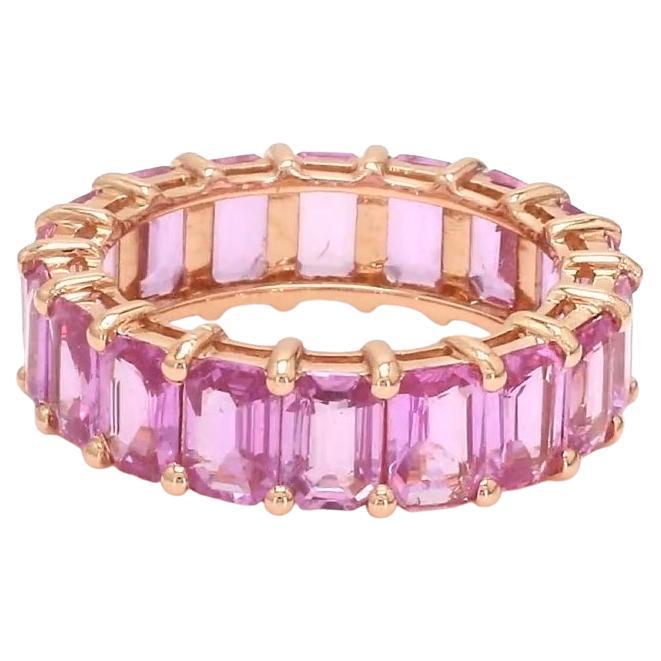 Bague saphir rose grand naturel en or 18k