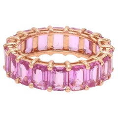 Anillo de gran zafiro rosa natural en oro de 18k