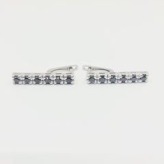 natürliche schwarze Diamant-Ohrringe 0,84 Karat 18k Weißgold