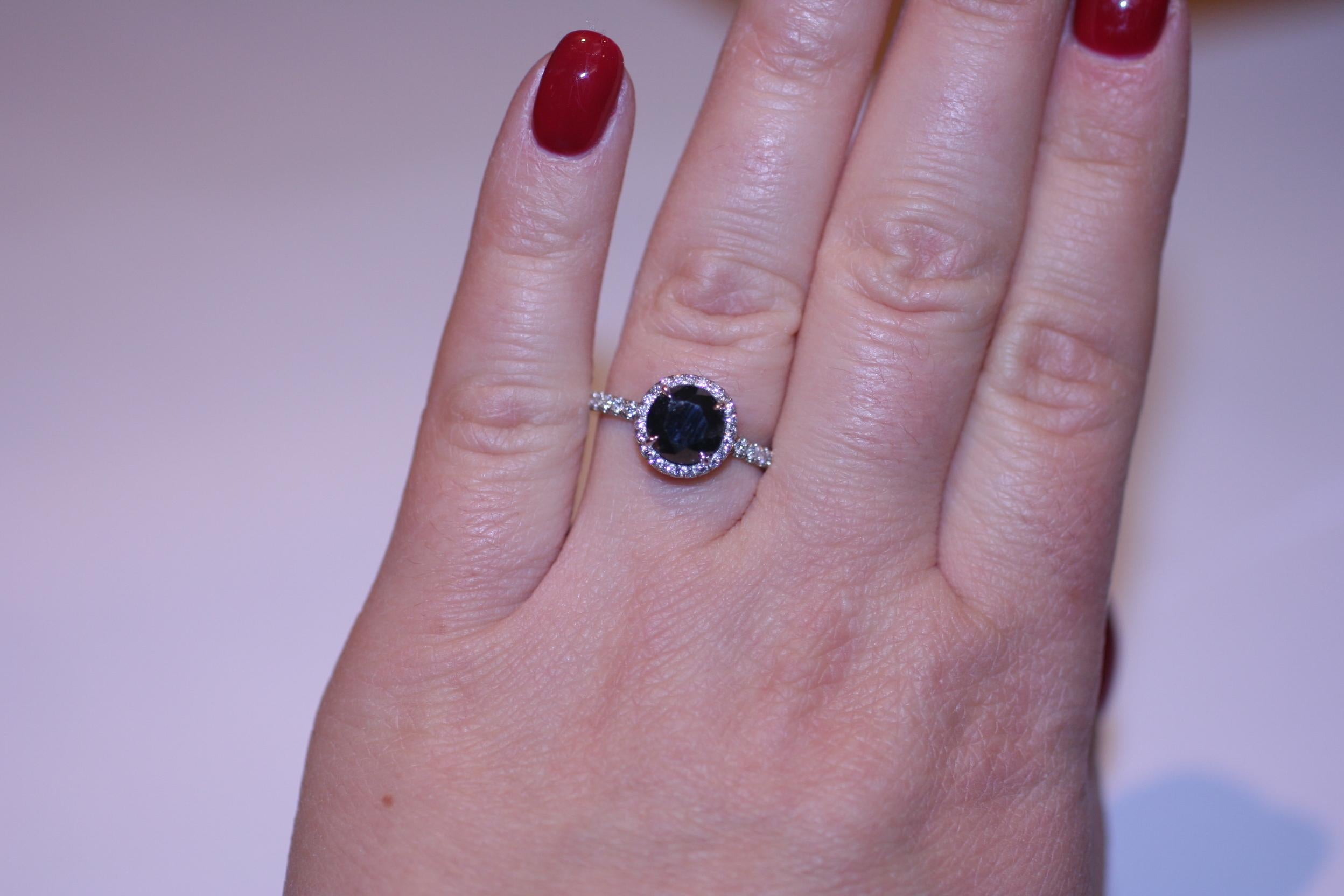 Natural Black Diamond Ring For Sale at 1stDibs