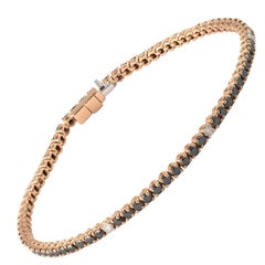 Diamant naturel noir et blanc 2.91cts en or 18k 6.768gms Tennis Bracelet