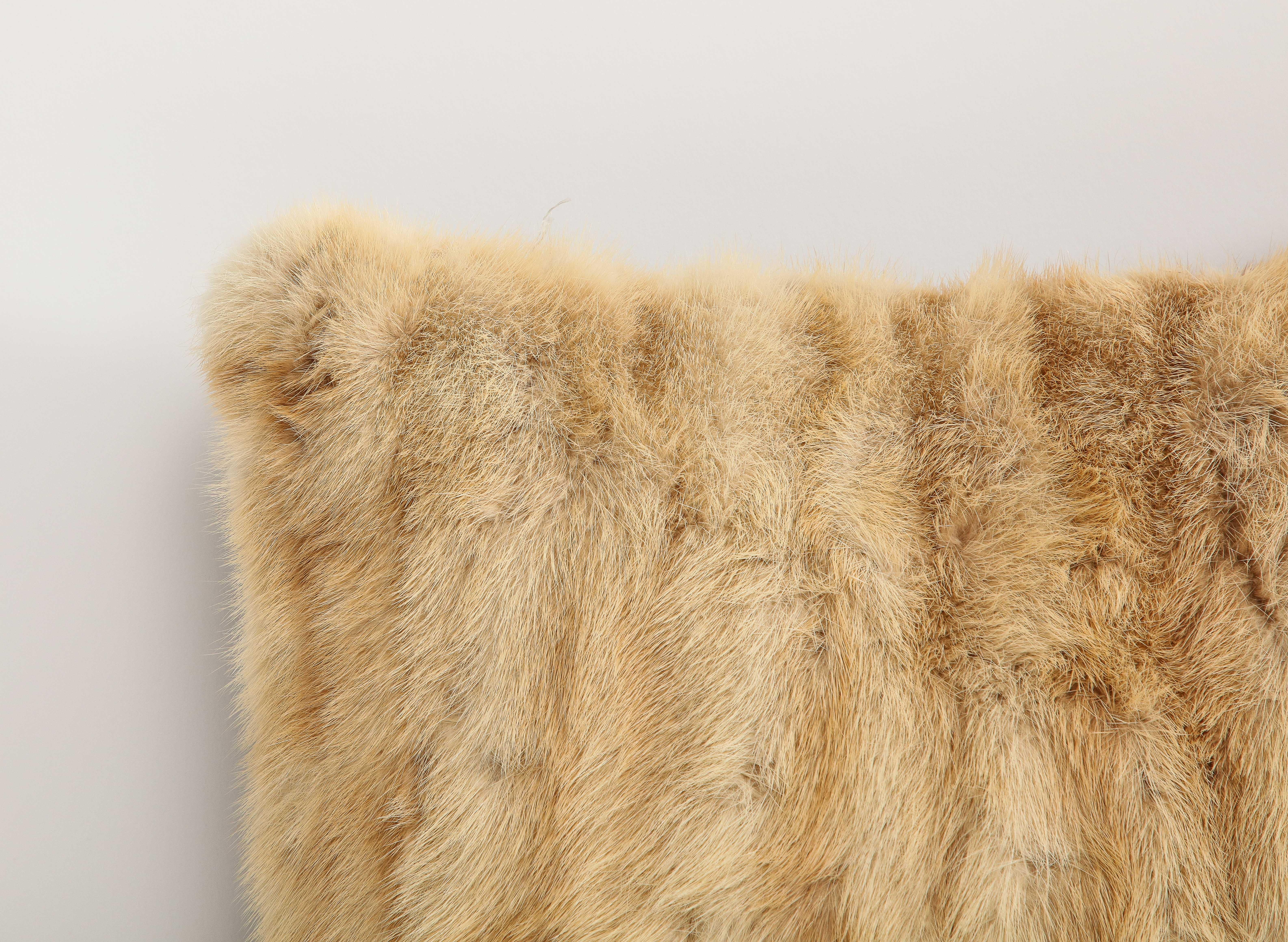 Natural Blonde Mink Decorative Throw Pillow  For Sale 2