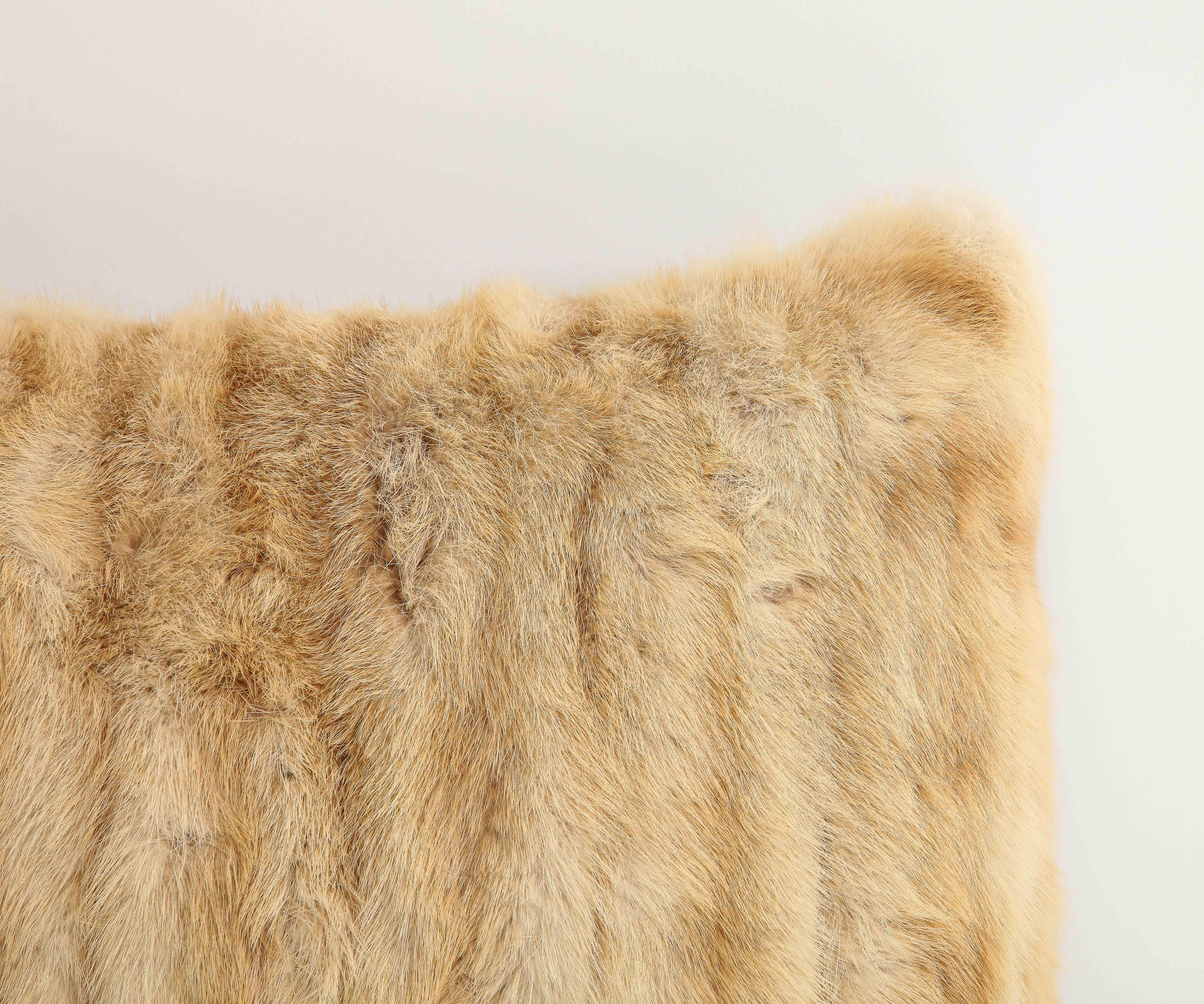 Natural Blonde Mink Decorative Throw Pillow  For Sale 3