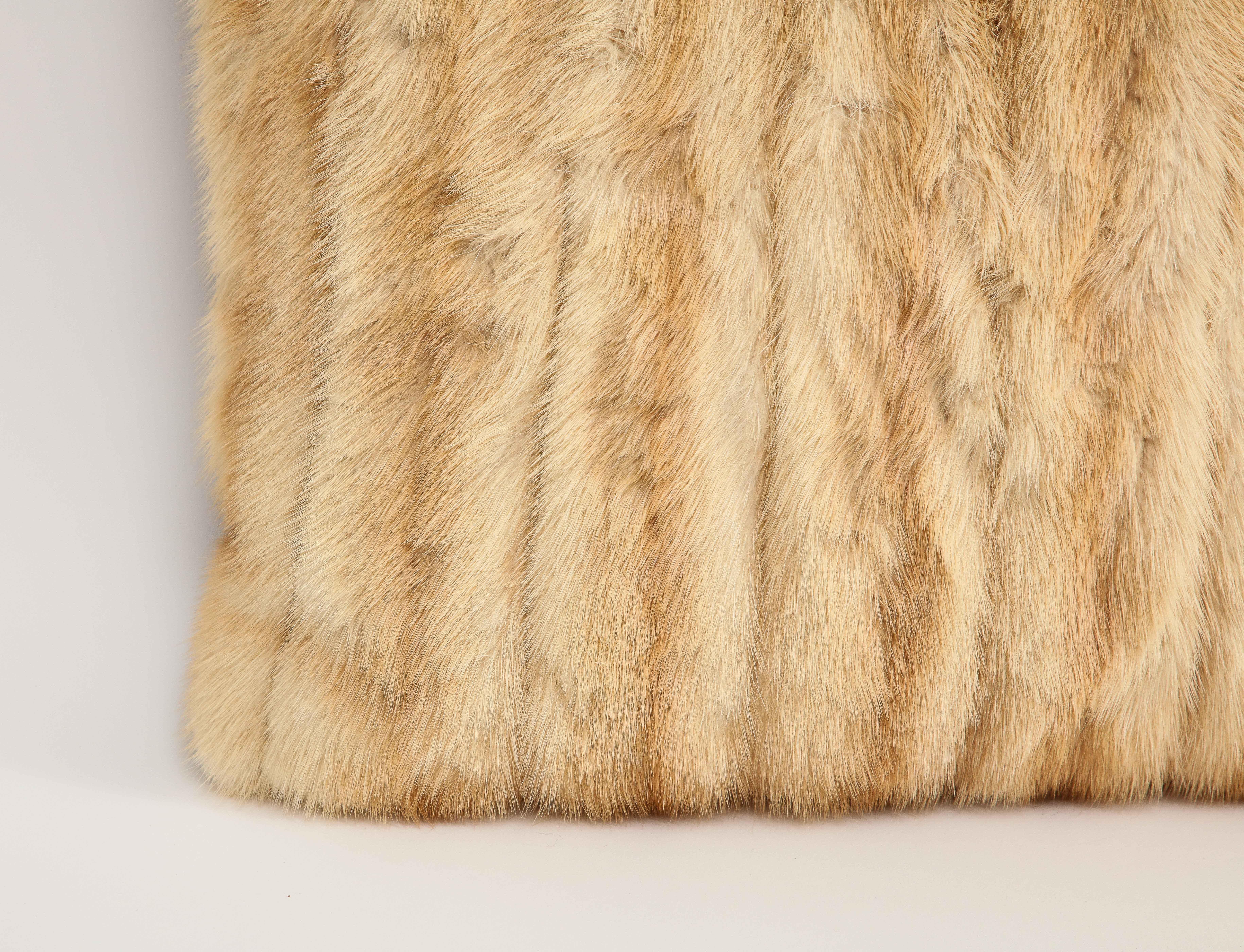 Natural Blonde Mink Decorative Throw Pillow  For Sale 4