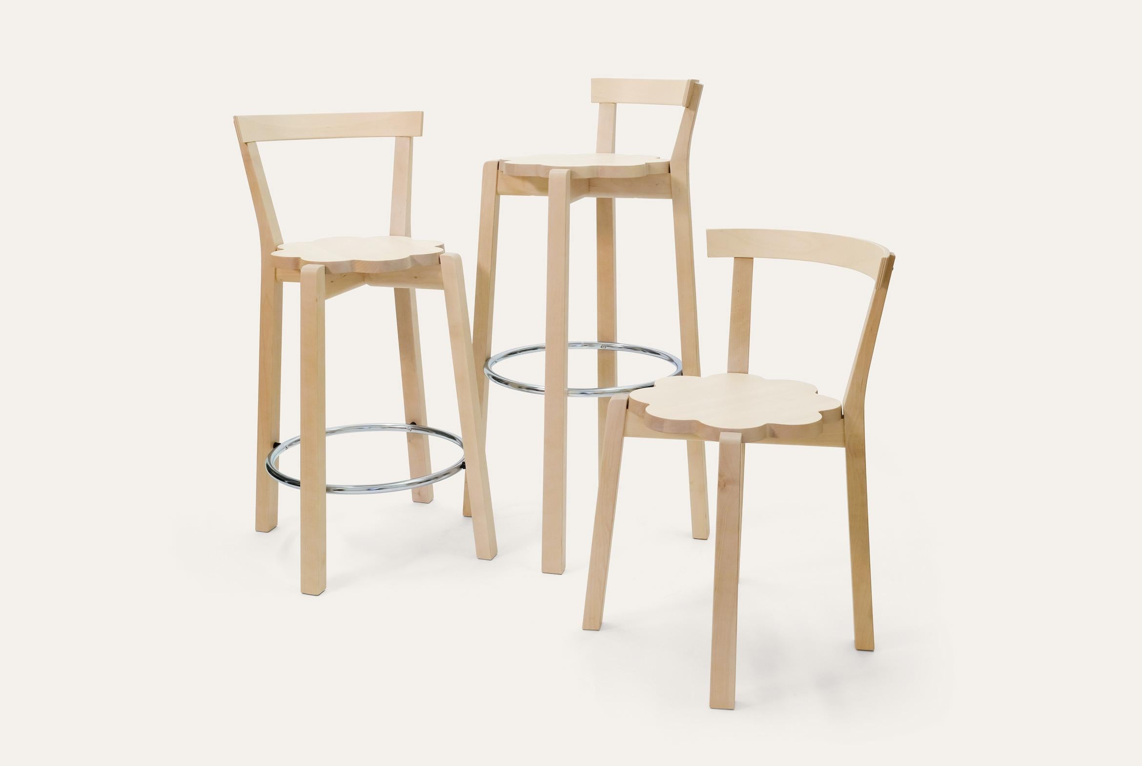 Swedish Natural Blossom Bar Chair by Storängen Design For Sale