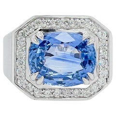 Natural Blue 10 Carat Ceylon Sapphire Ring 18K Gold