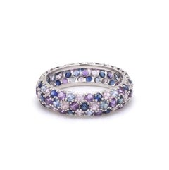 Natural 2.50 cts blue and pink sapphire ring in 14k gold
