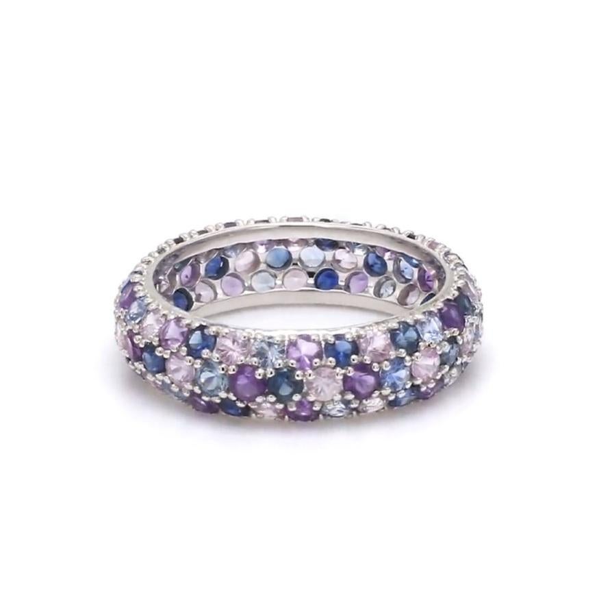 Periwinkle shade gemstone pave ring gold  Natural blue and pink sapphire with amethyst pave ring gold  Real gemstone periwinkle shade ring

STONE DETAILS :
✦ Gemstone : Sapphire \ Amethyst
✦ Gemstone Type : Natural
✦ Gemstone Size : 2MM
✦ Gemstone