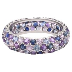Natural blue and pink sapphire ring in 14k gold
