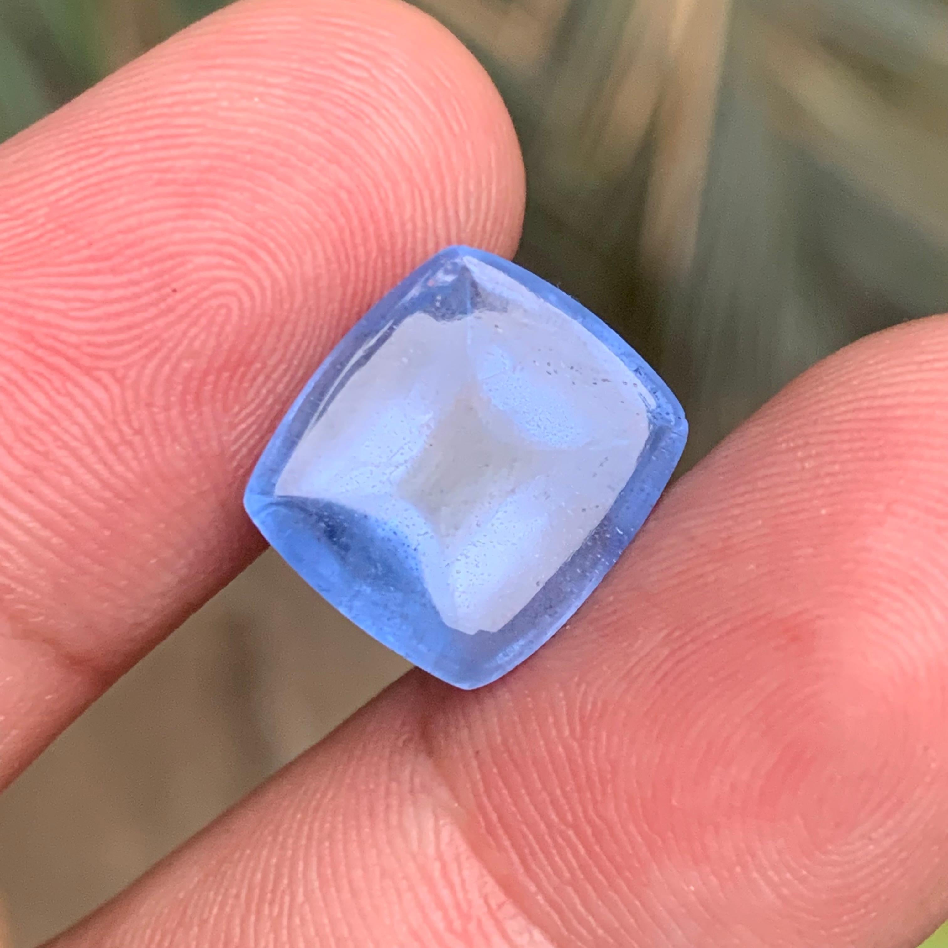 Natürlicher blauer Aquamarin 11,70 Ct Sugarloaf Cabochon Loser Edelstein für Schmuck im Angebot 5