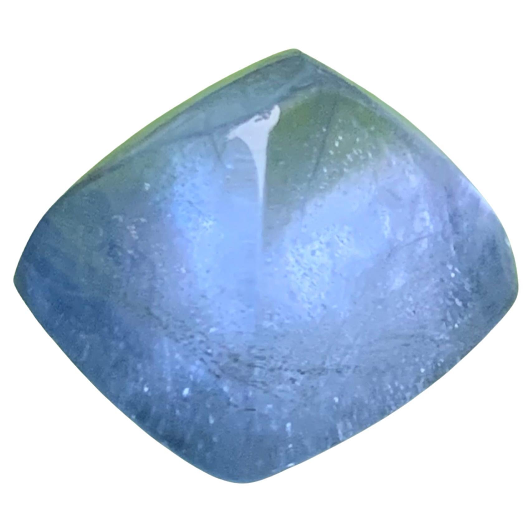 Aigue-marine bleue naturelle 11.70 Ct Sugarloaf Cabochon Loose Gemstone for Jewelry