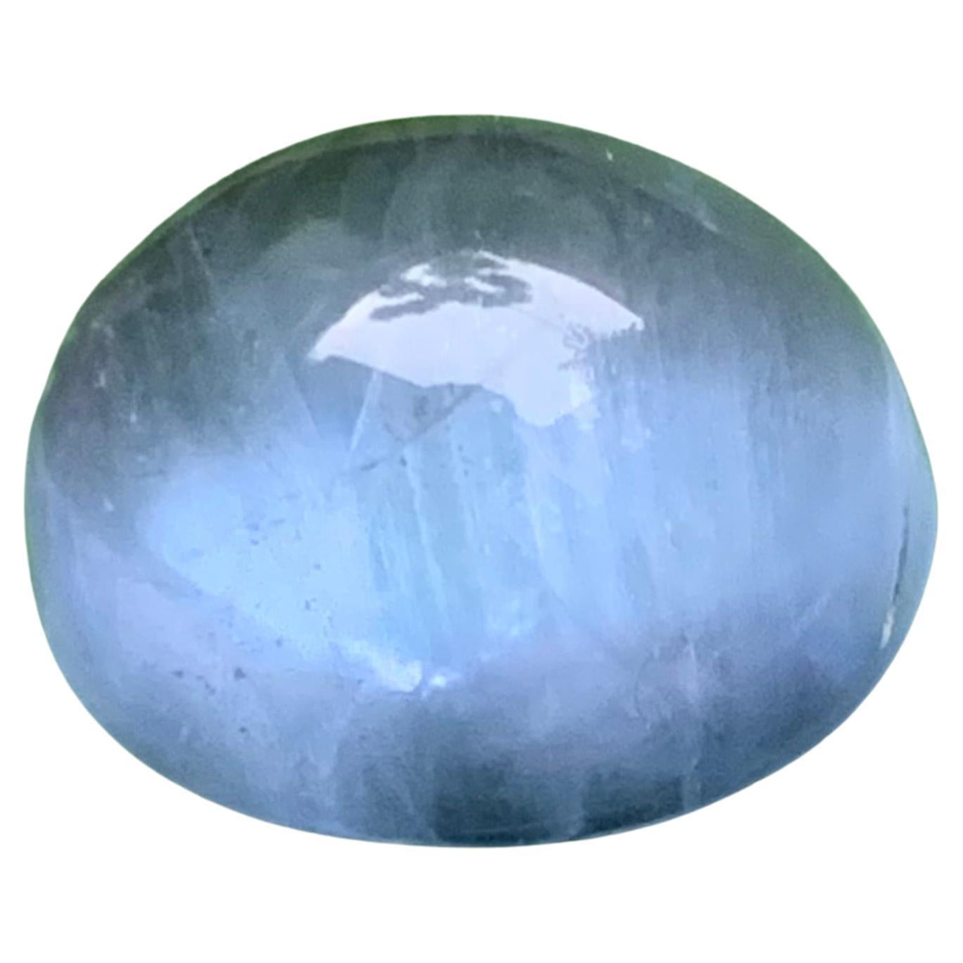 Aigue-marine bleue naturelle 12,17 carats Cabochon Pierre précieuse pour bague ou bijoux