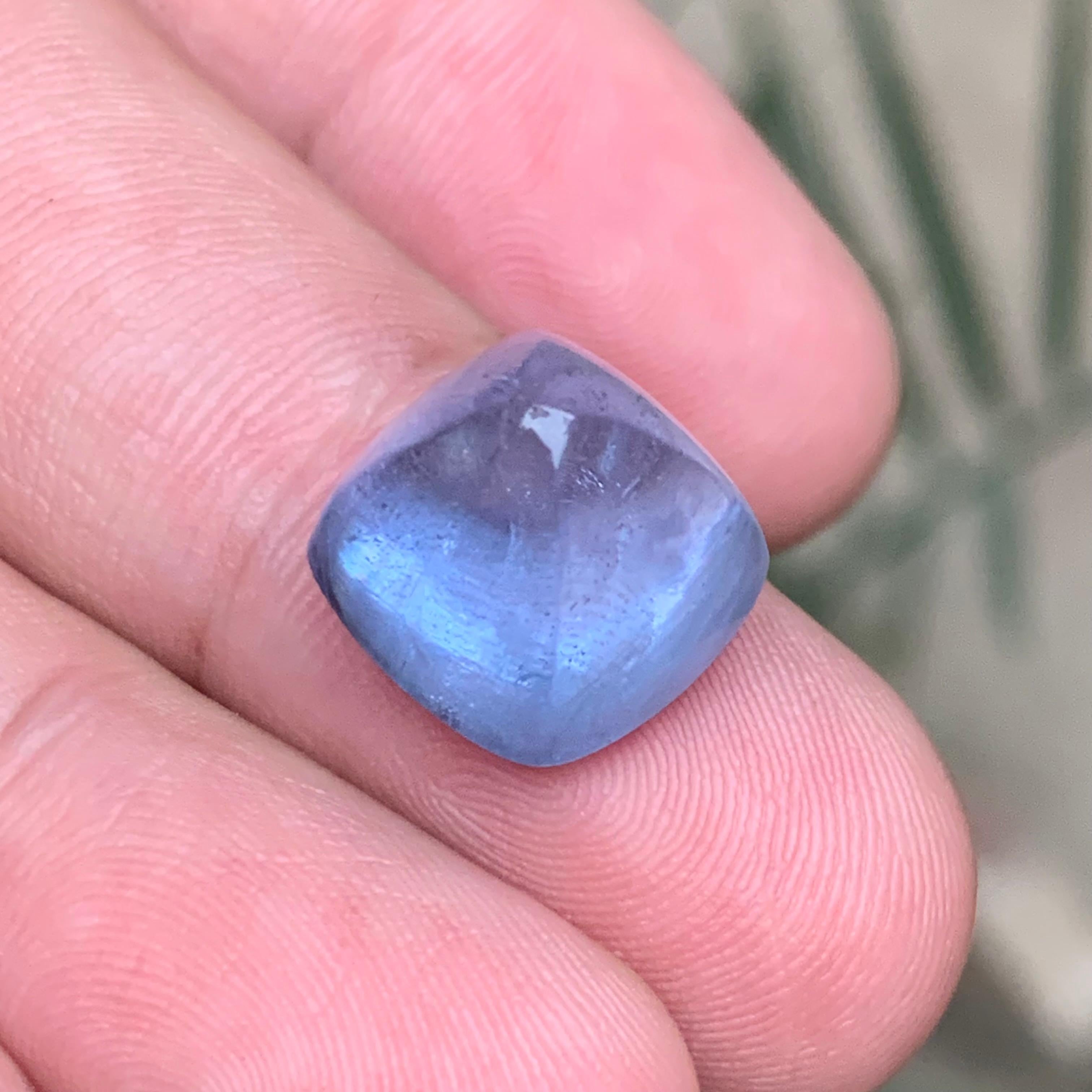 Aigue-marine bleue naturelle 14.50 Ct Sugarloaf Cabochon Loose Gemstone for Jewelry en vente 5